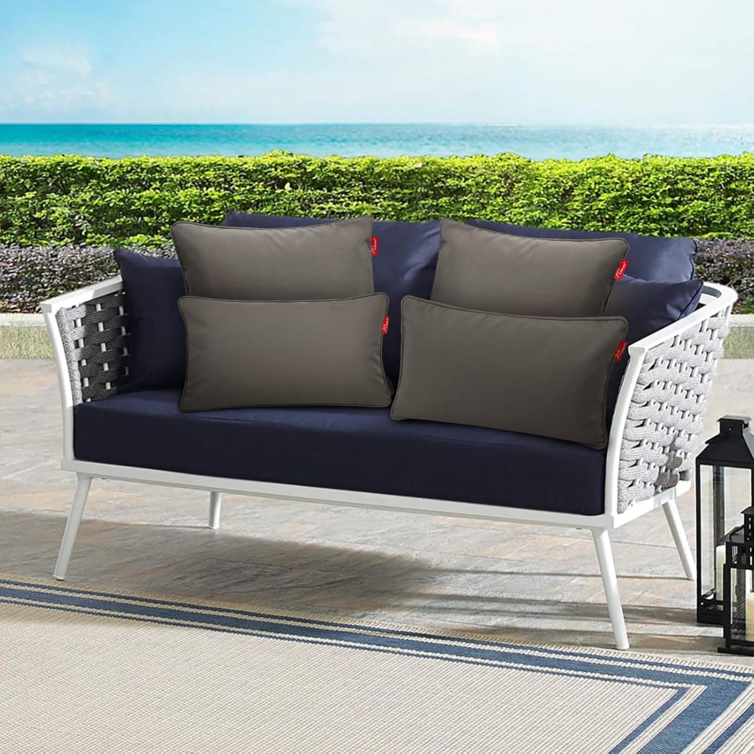 Pcinfuns Outdoor Waterproof Throw Pillows Pack of 2
