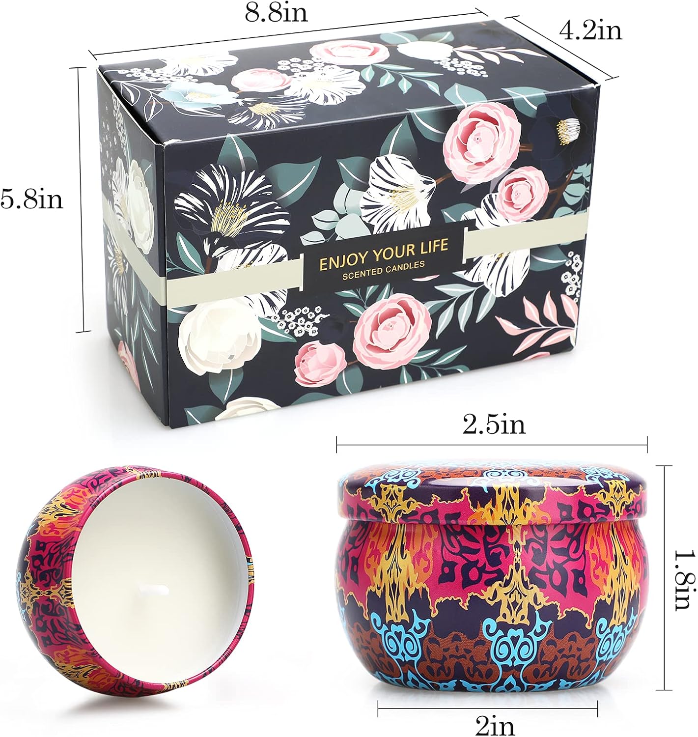 12 Pack Floral Scented Candles for Women