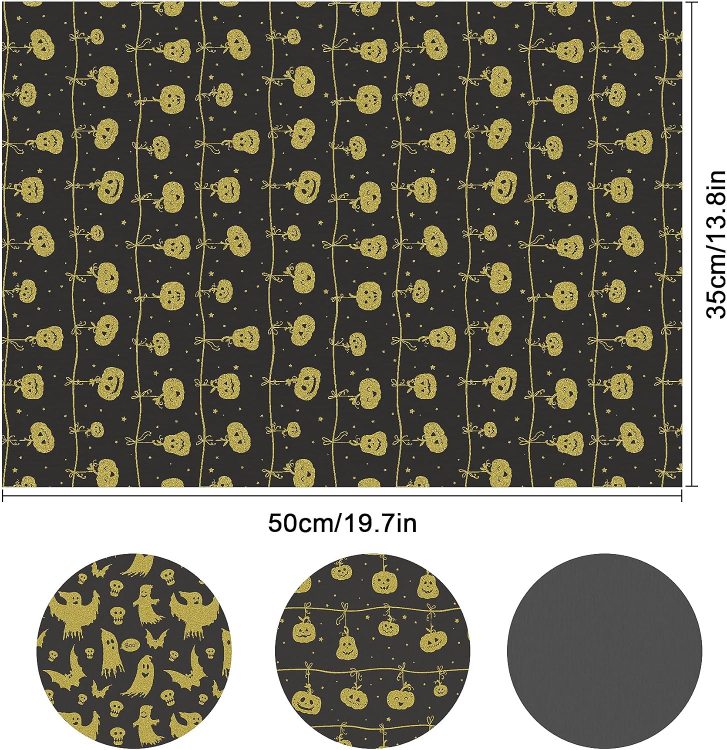 Larcenciel Halloween Tissue Paper 60 Sheets Metallic Ghost Pumpkin Gift Wrap