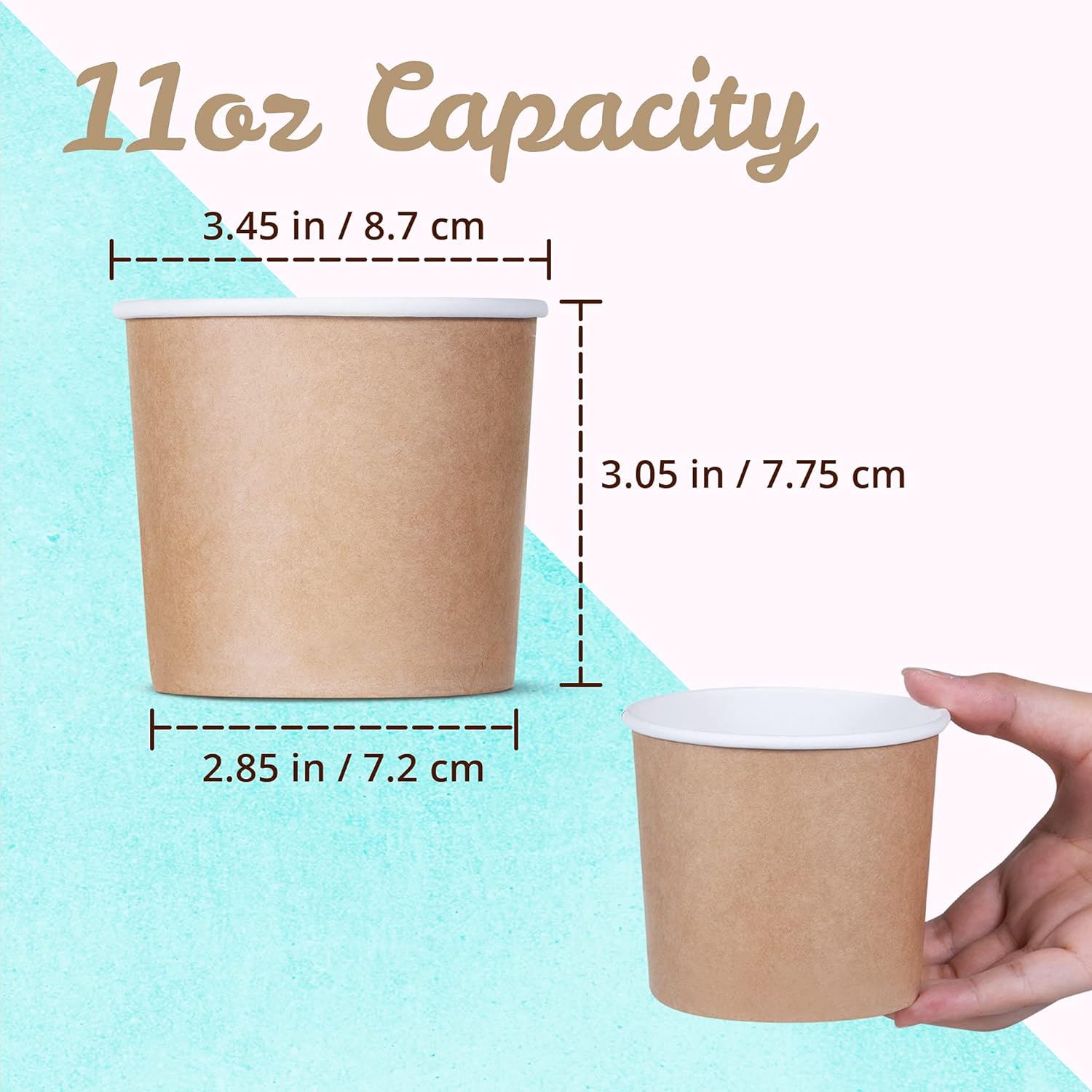 MATICAN 100-Count 11-Oz Paper Ice Cream Cups