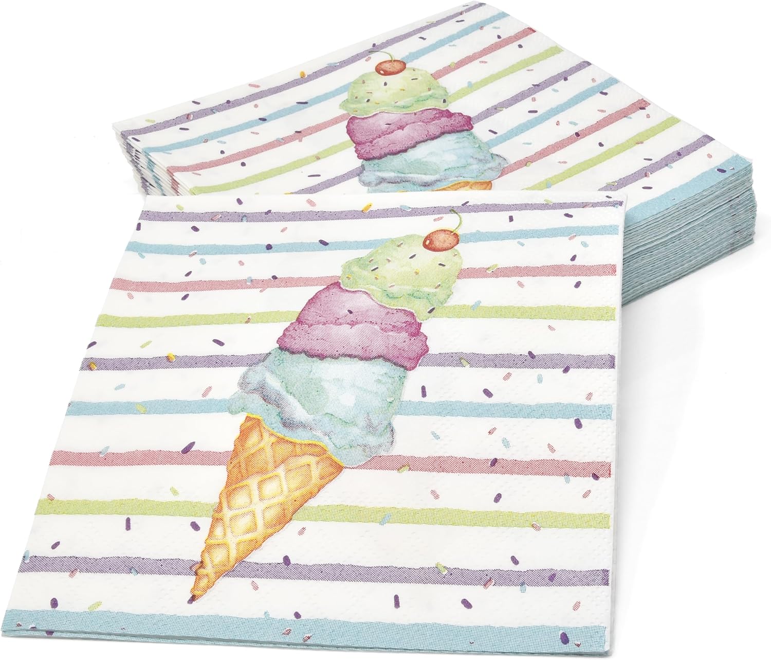 Gift Boutique Ice Cream Cone Napkins for Birthday Parties