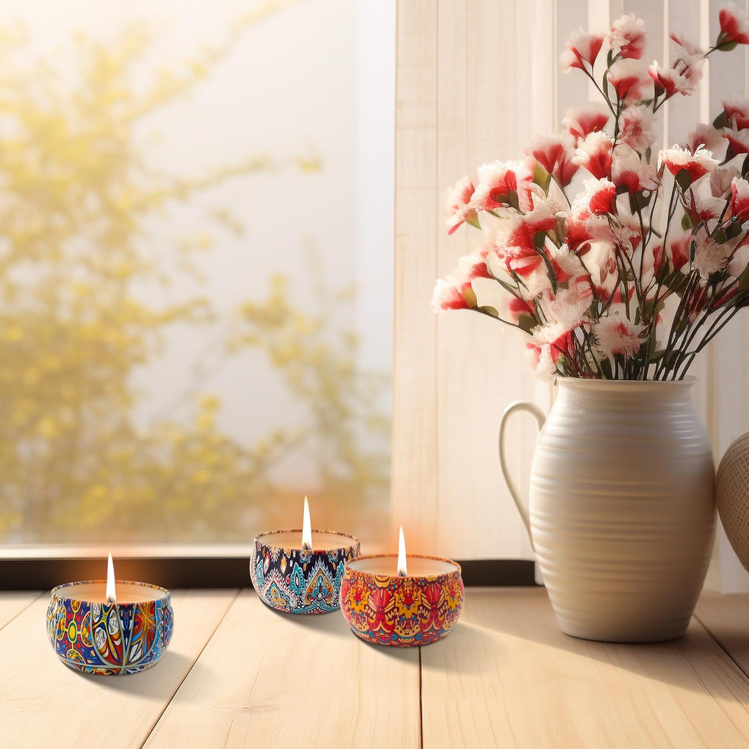 9 Pack Scented Candle Gift Set with Floral Scents