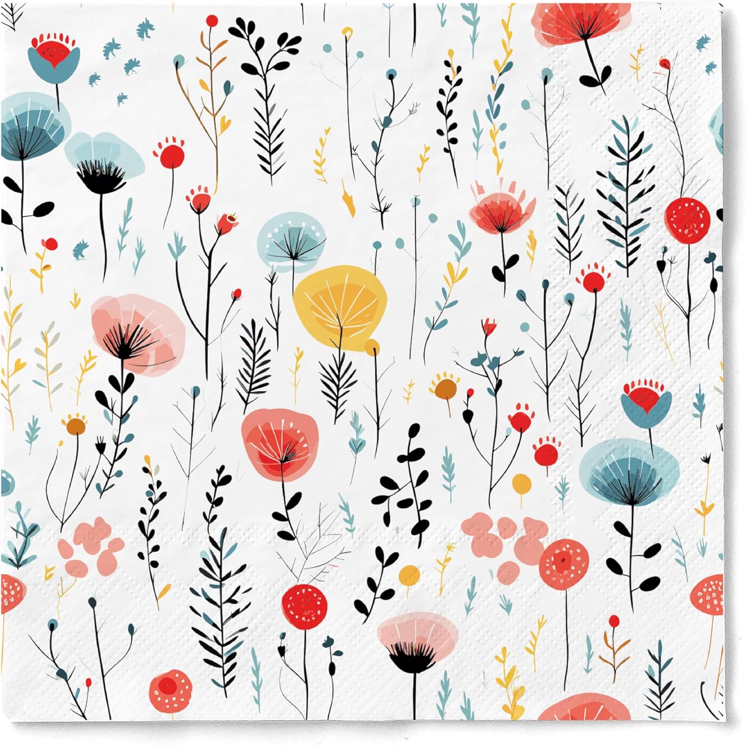20 pcs Premium 3-Ply Floral Paper Napkins