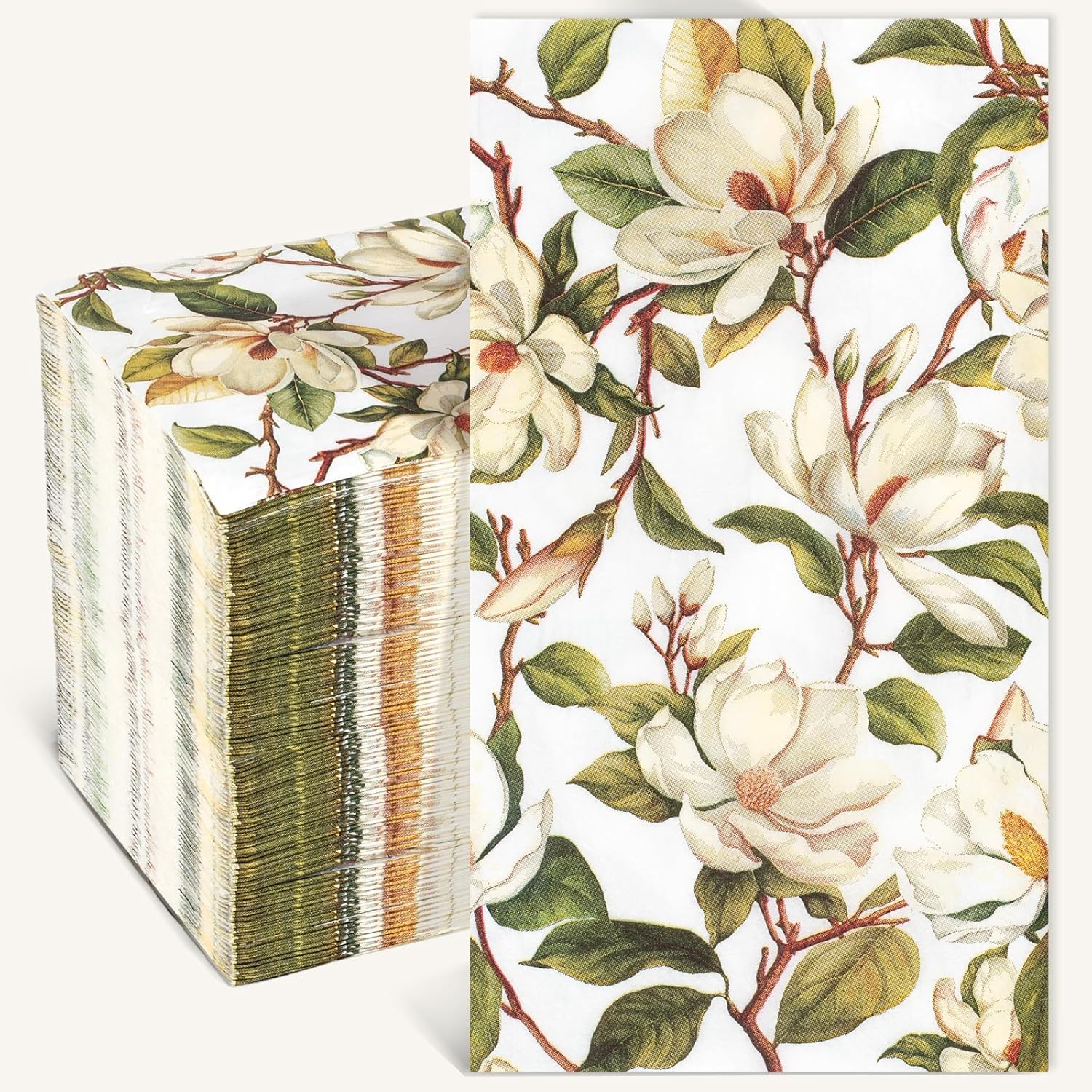 Homlouue Vintage Magnolia Flower Napkins 100PCS