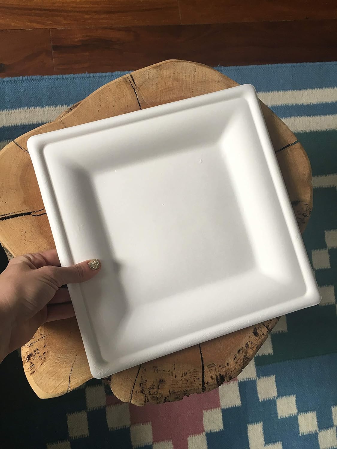 Susty Party 10-Inch Compostable Square Plates 50 Count