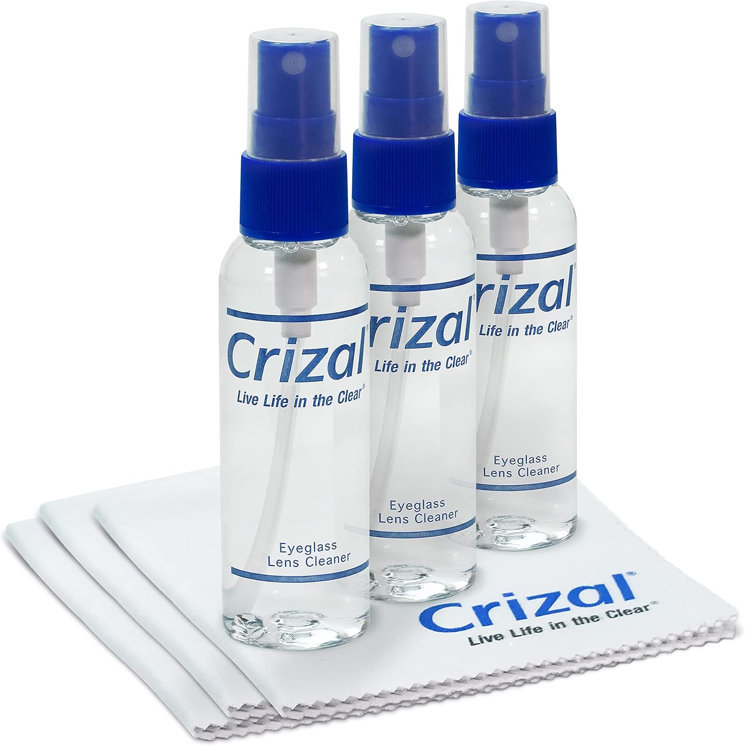 Crizal Lens Cleaner Kit 2oz Spray Microfiber Cloth 3pk