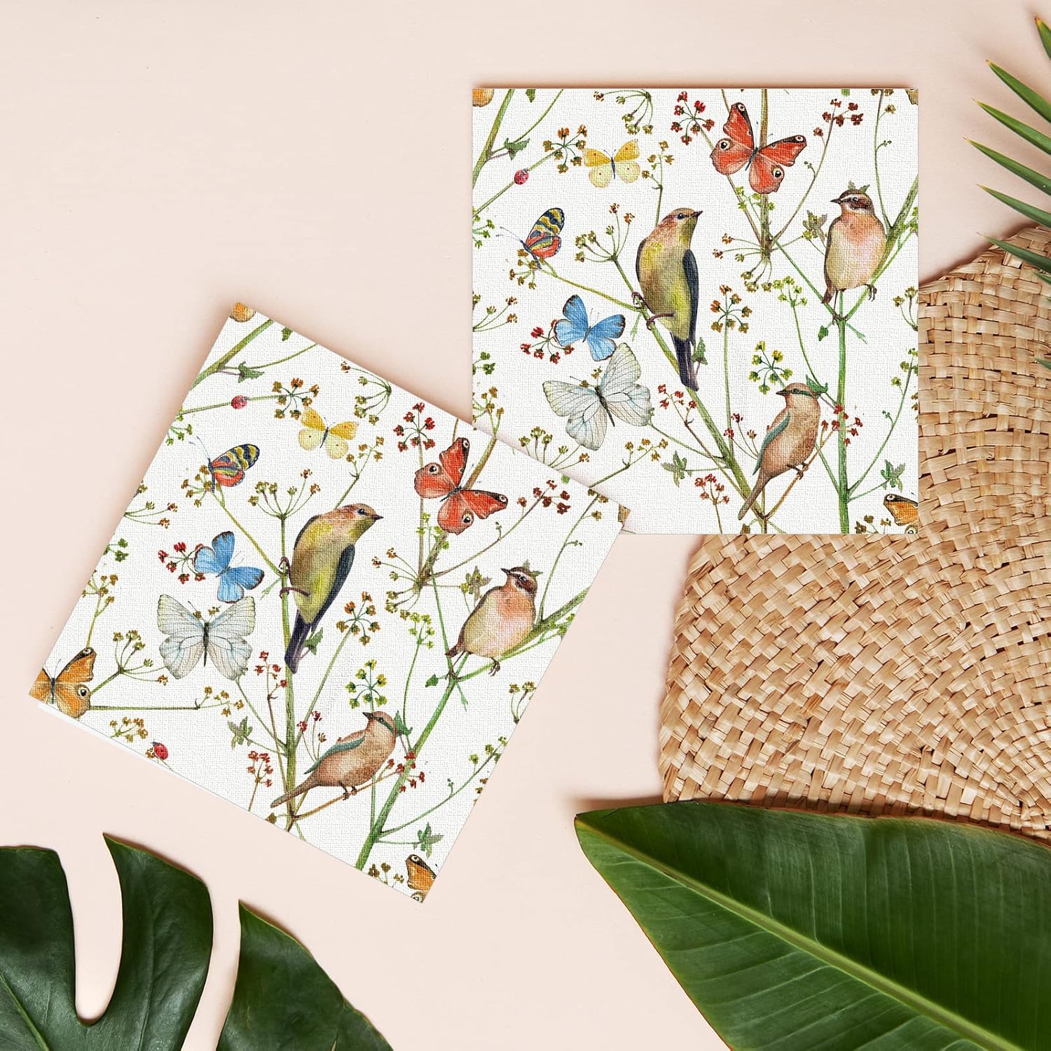 AnyDesign 100 Pack Watercolor Butterfly Napkins