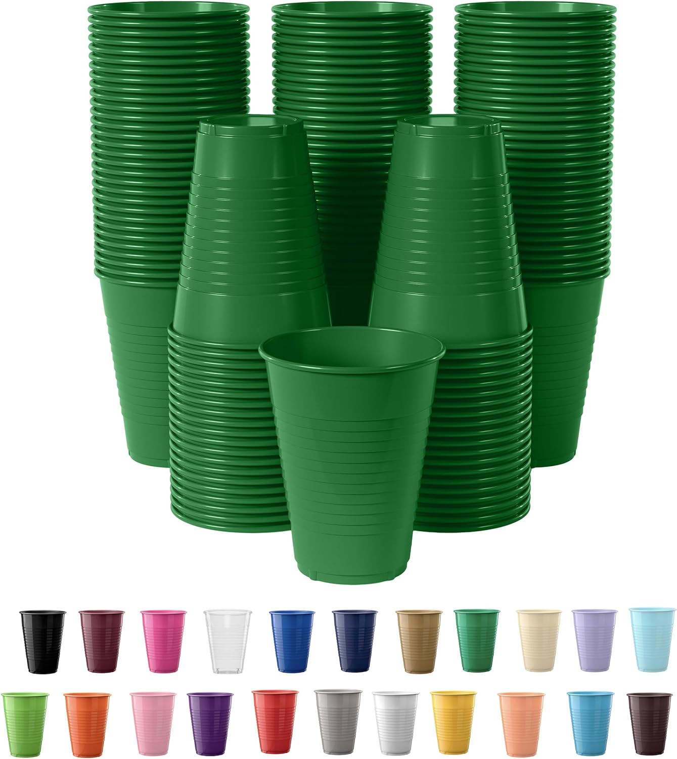Exquisite 12 Oz Green Plastic Cups 50 Pack