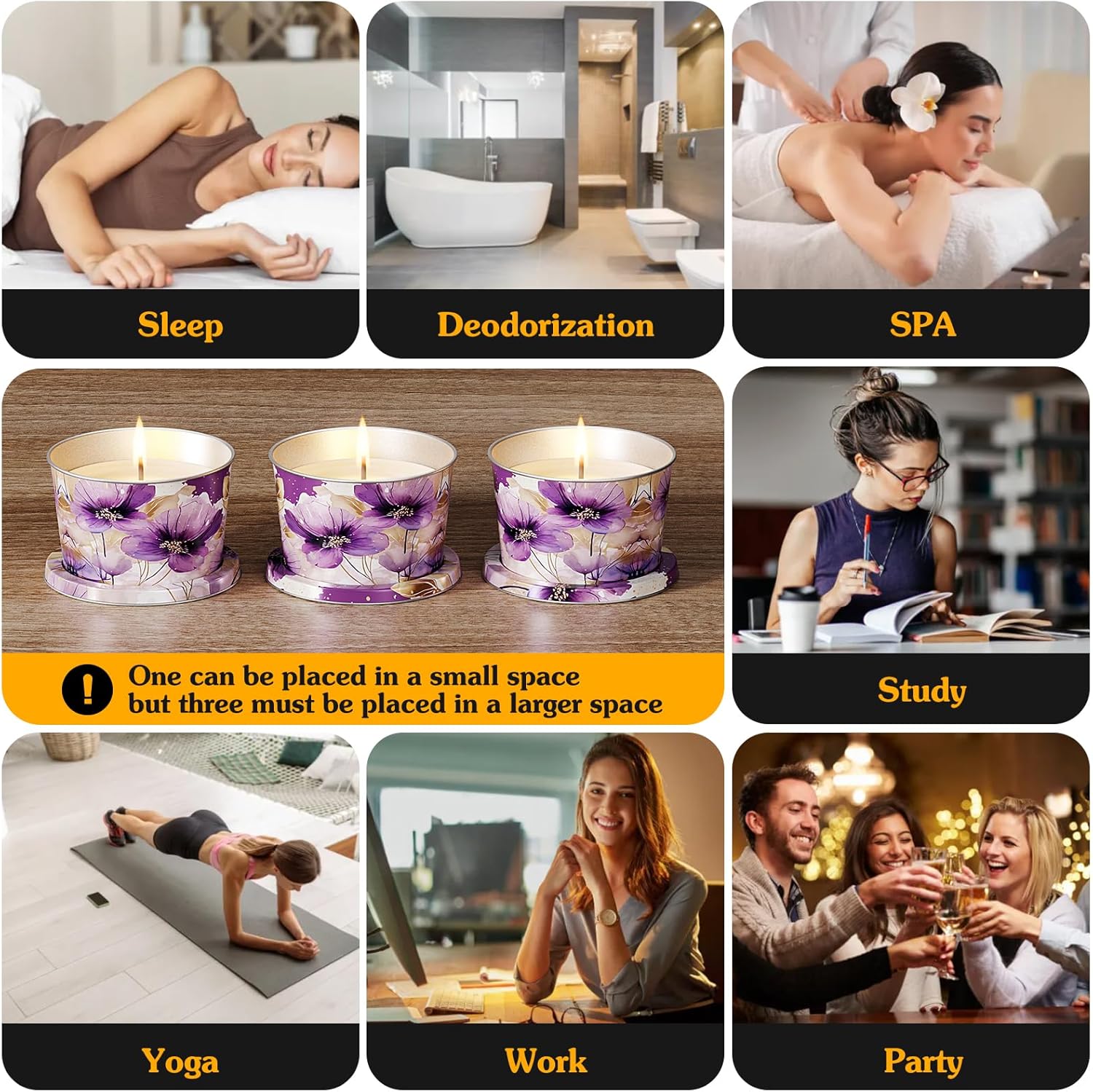 3-Pack Aromatherapy Candles - Lavender Thyme Travel Size