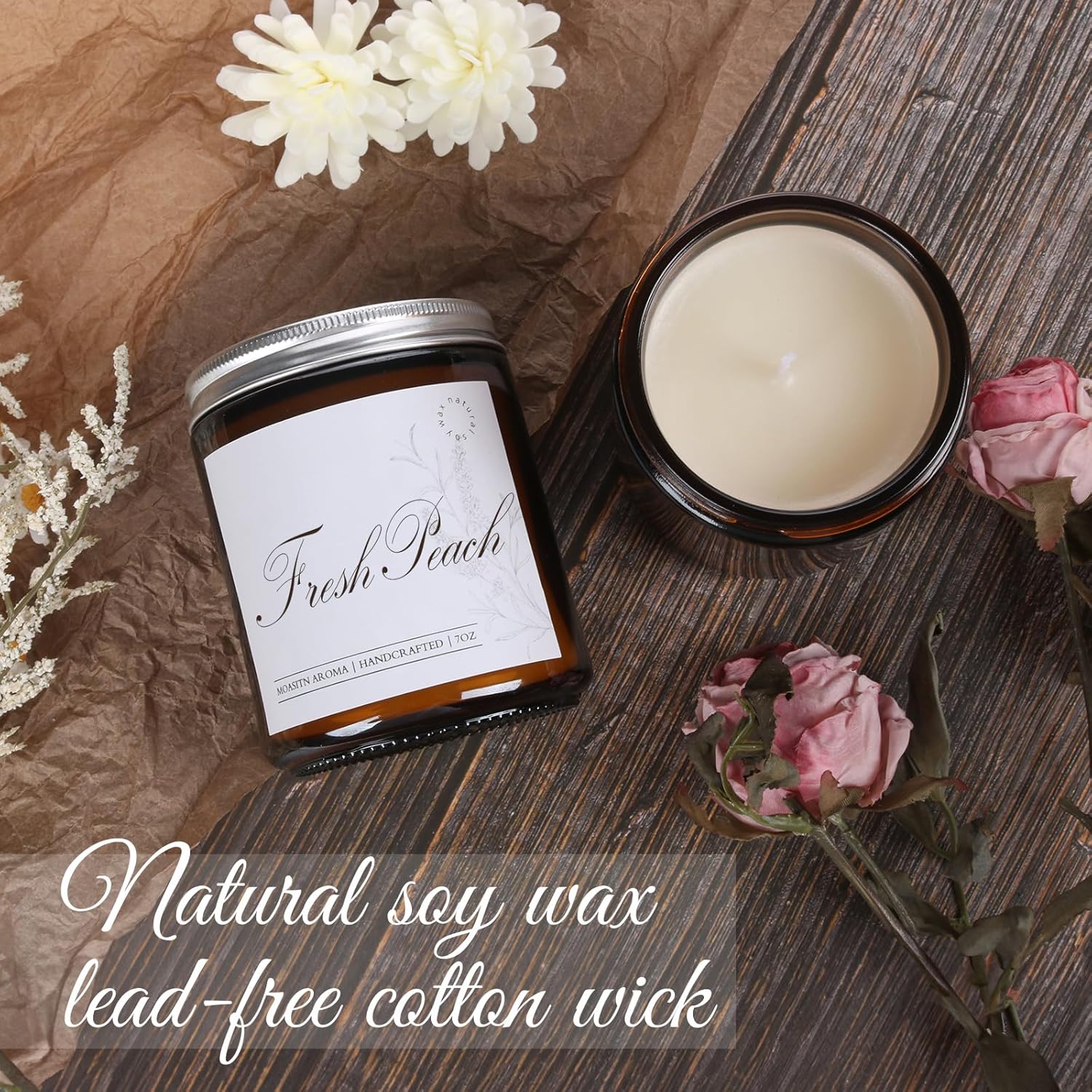 MOASITN Fresh Peach Aromatherapy Candle 7oz