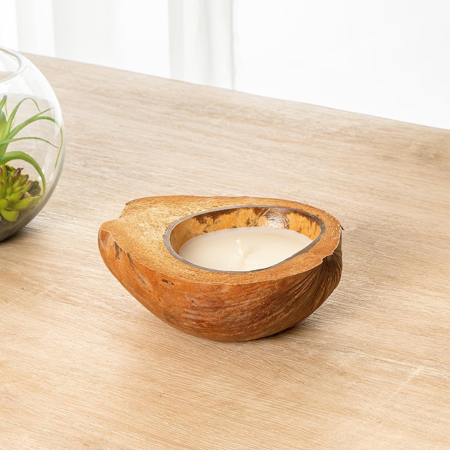 Restaurantware Coconut Shell Candle with Mango Scent