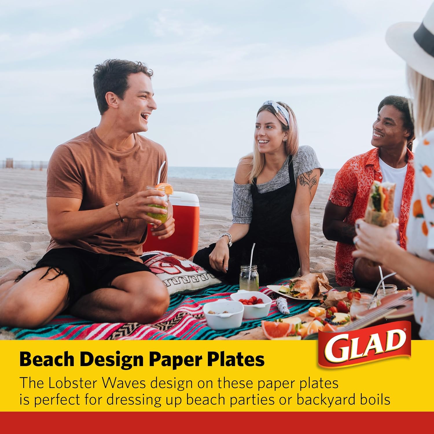 Glad Round Disposable Paper Plates 10 Inch 50 Count