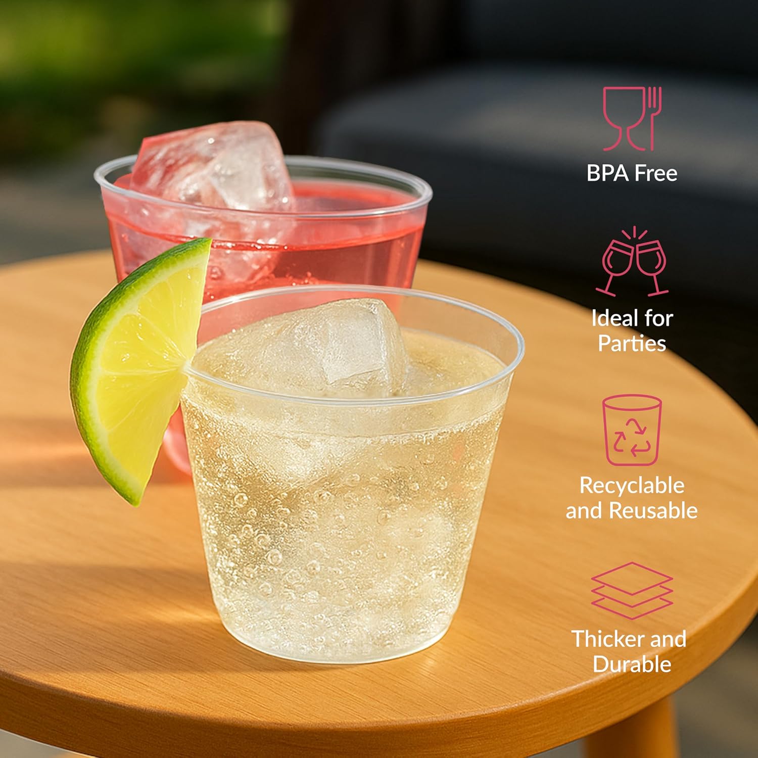 Small Clear Plastic Cups 5 oz 200 Pack Disposable