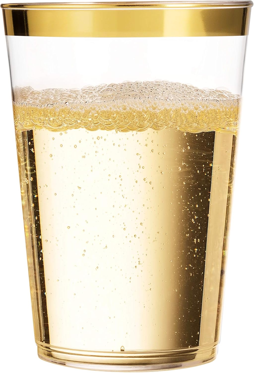 Munfix Gold Plastic Cups 12 Oz Clear Tumblers