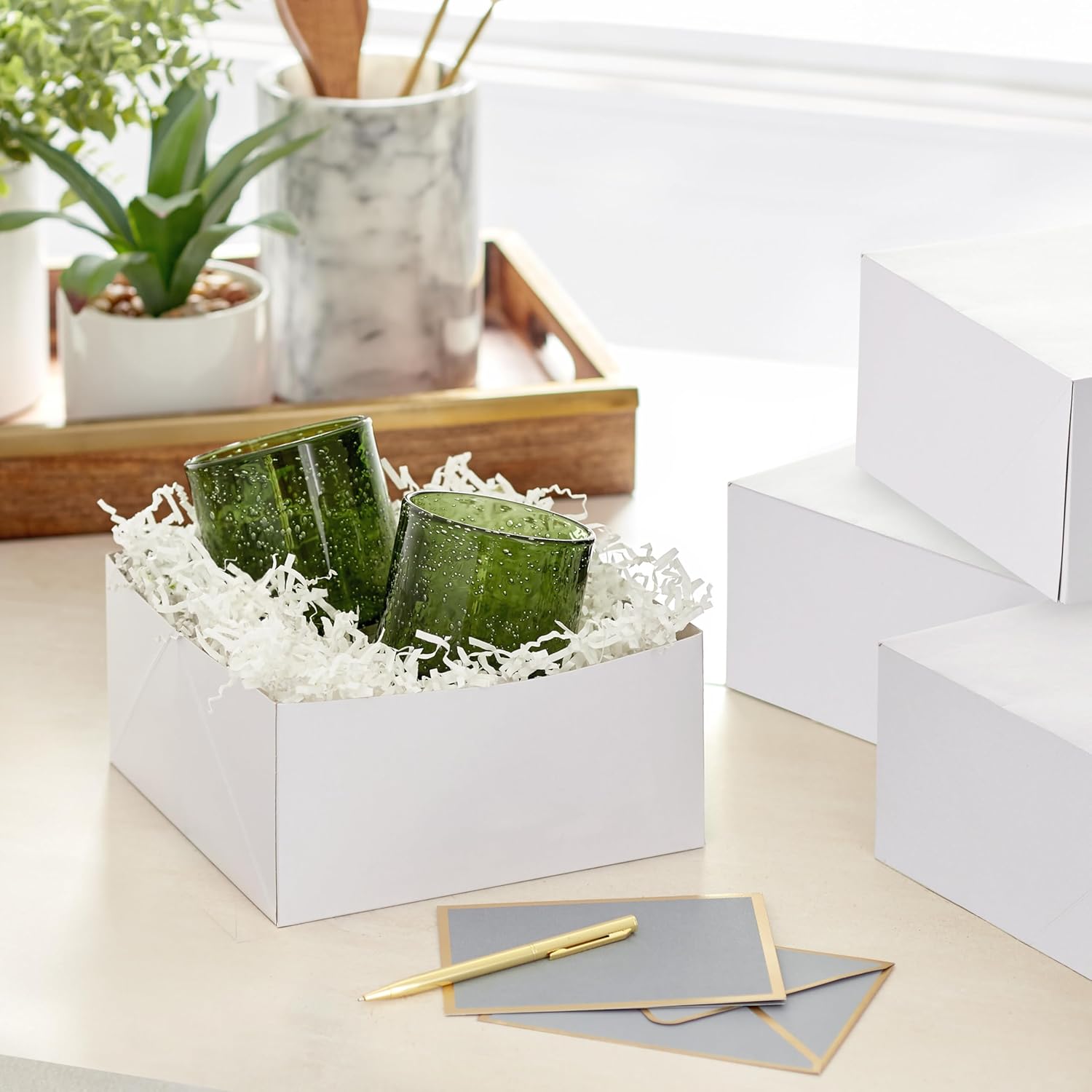Hallmark 8 Inch Square Gift Boxes with Lids 5-Pack