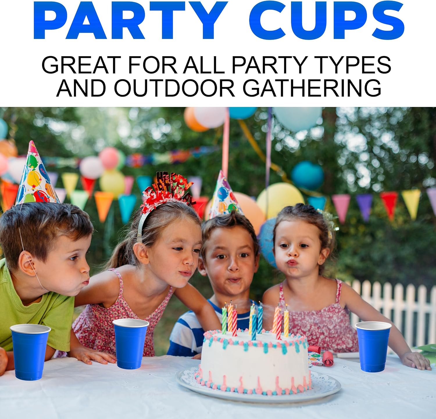 PAMI Blue Plastic Party Cups 30 Pack 16oz