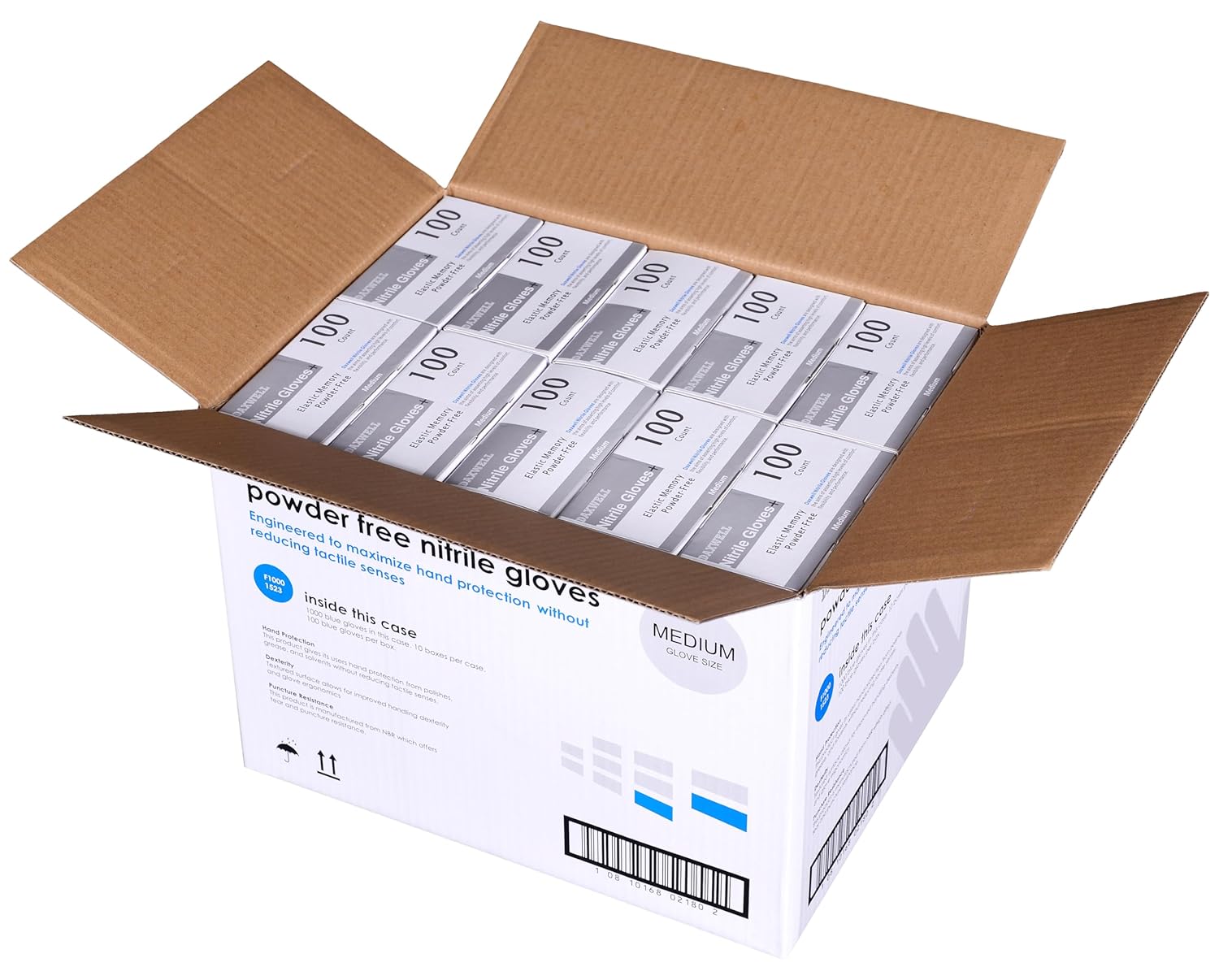 Daxwell Nitrile Gloves Powder Free Medium Blue 1000 Pack