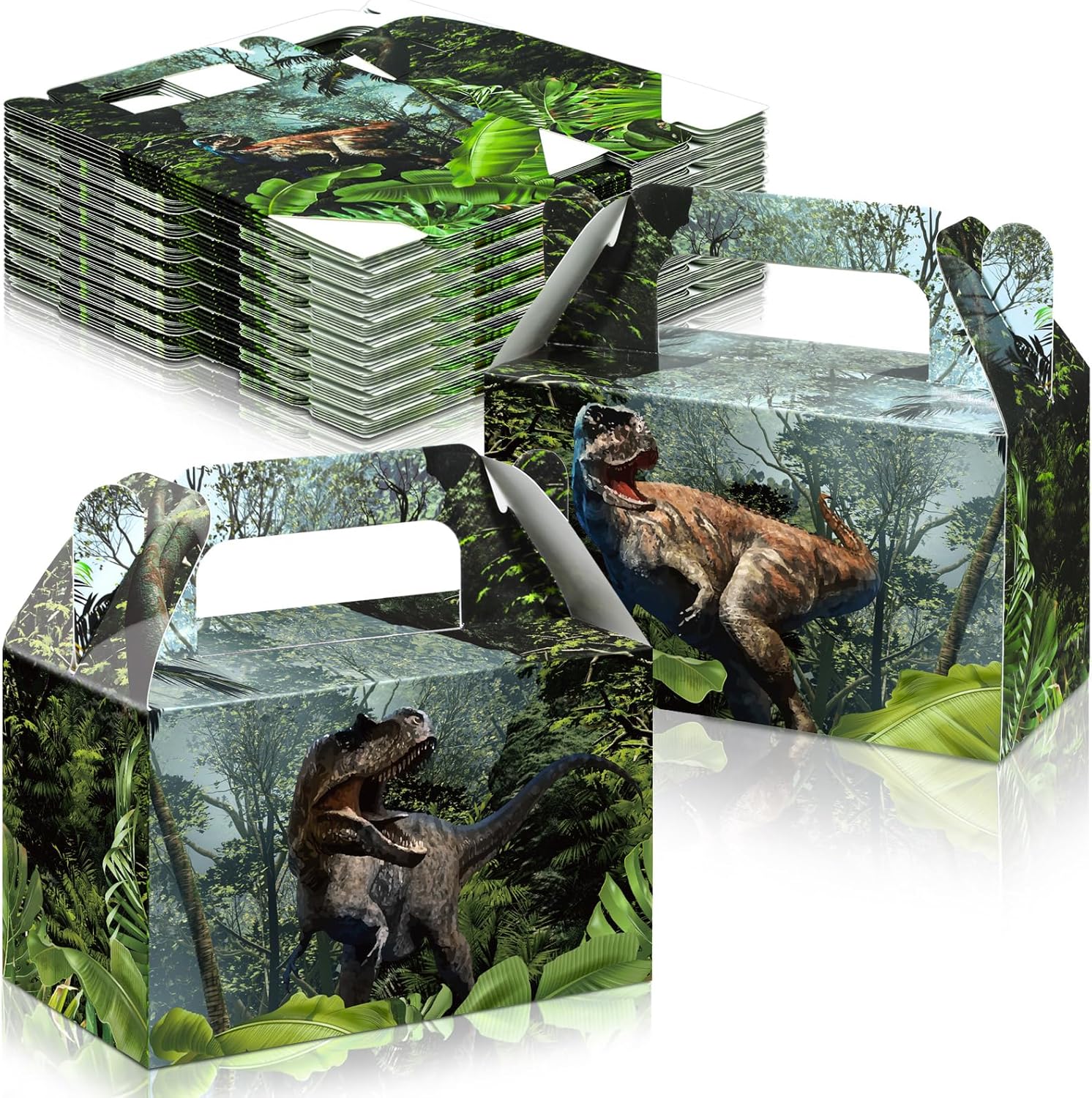 Sinmoe Dinosaur Party Favor Boxes - 12 Pack Medium Size