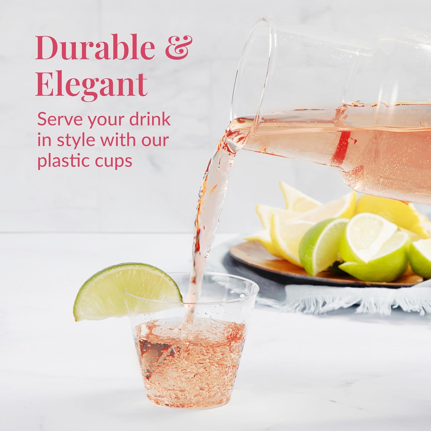 Small Clear Plastic Cups 5 oz 200 Pack Disposable