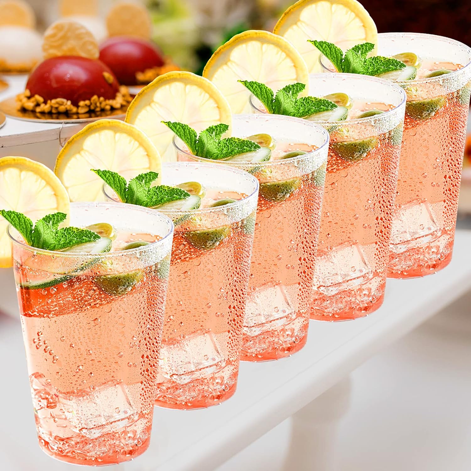 FOCUSLINE 12 oz Clear Plastic Cups 100 Count