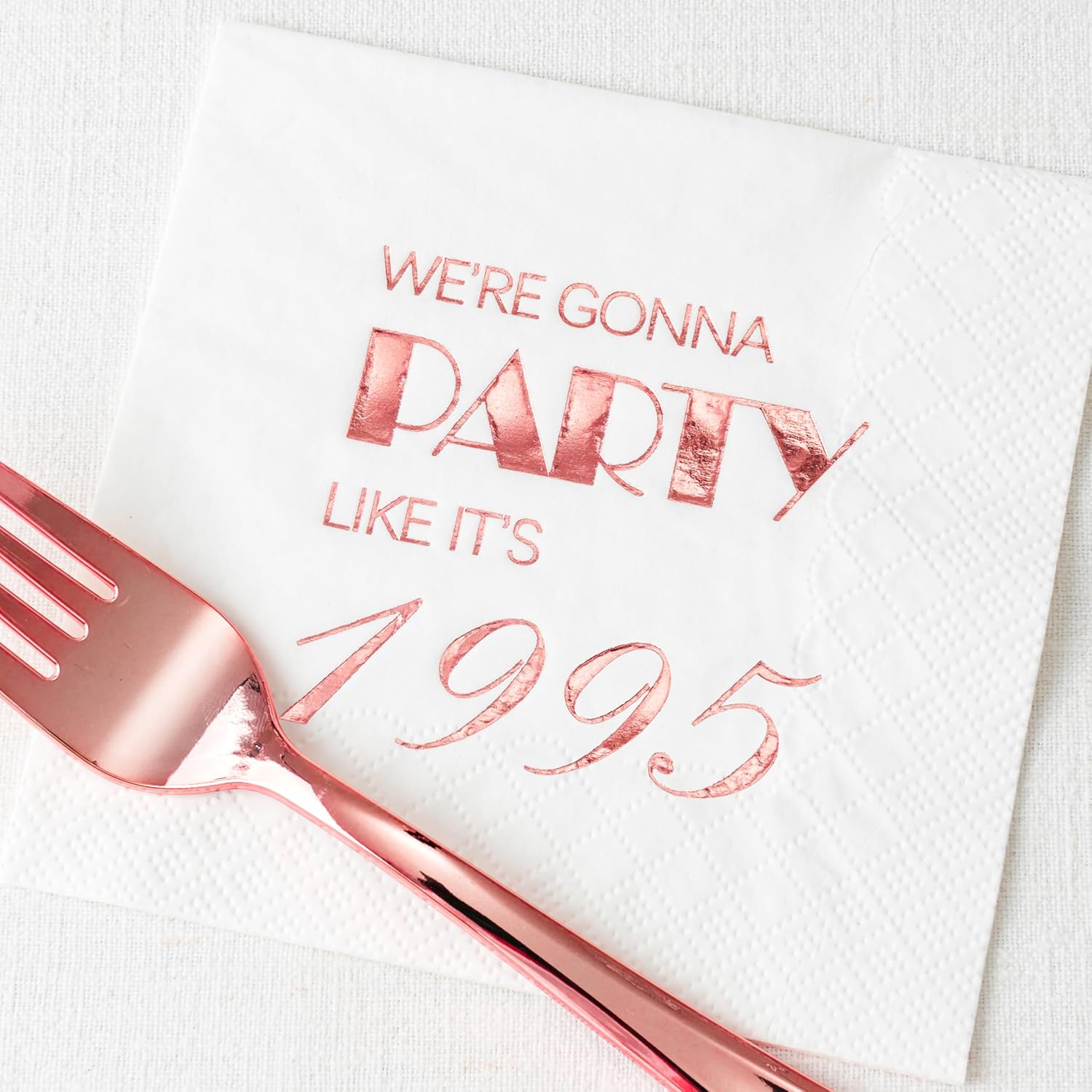 Crisky 30th Birthday Rose Gold Cocktail Napkins 50 Pcs