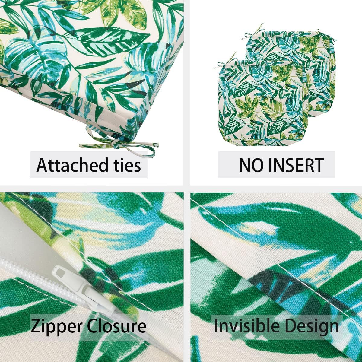 FUNHOME Outdoor Cushion Covers Set of 2 24x24x4 Inch