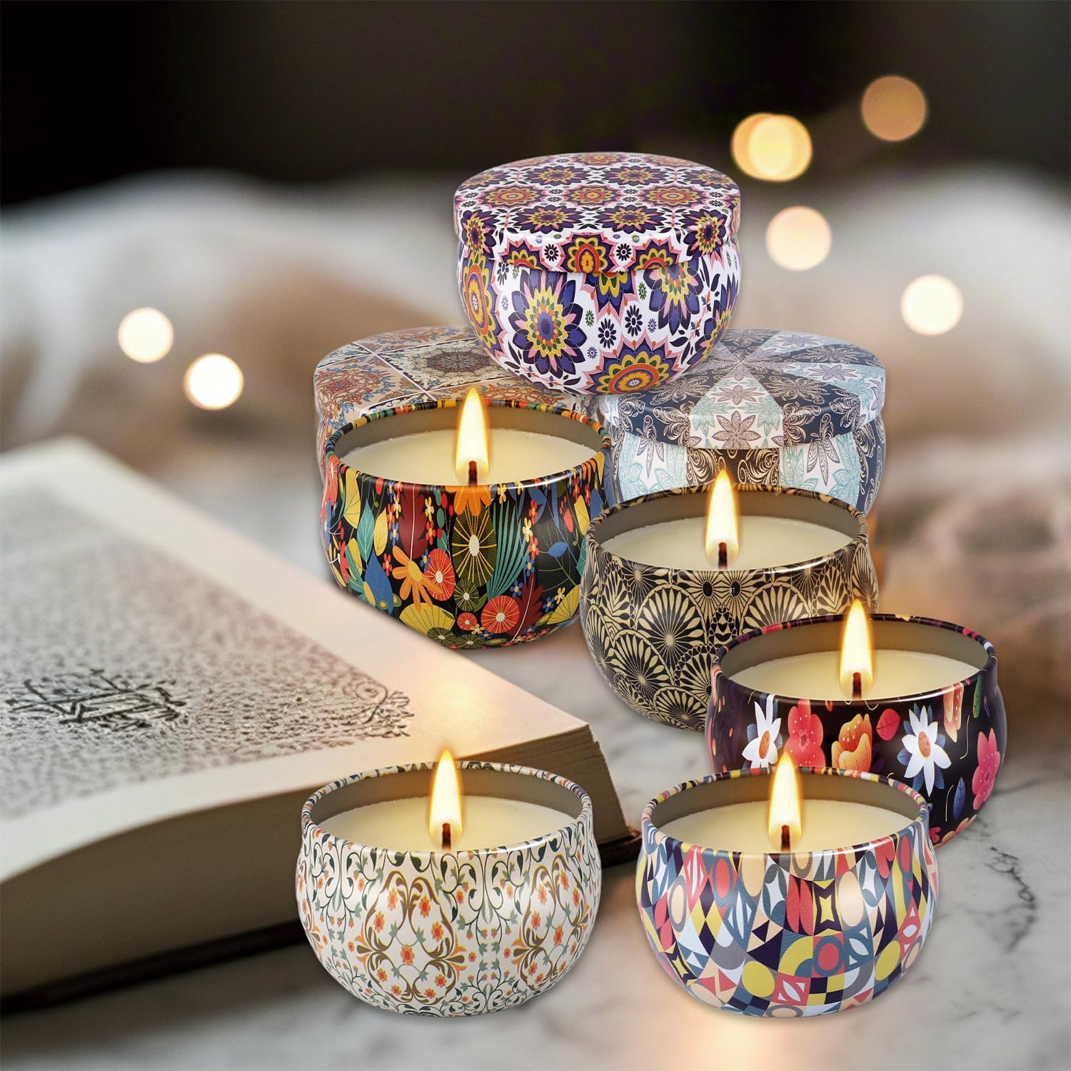 24 Piece Smokeless Candle Set with 8 Hour Burn Time for Aromatherapy