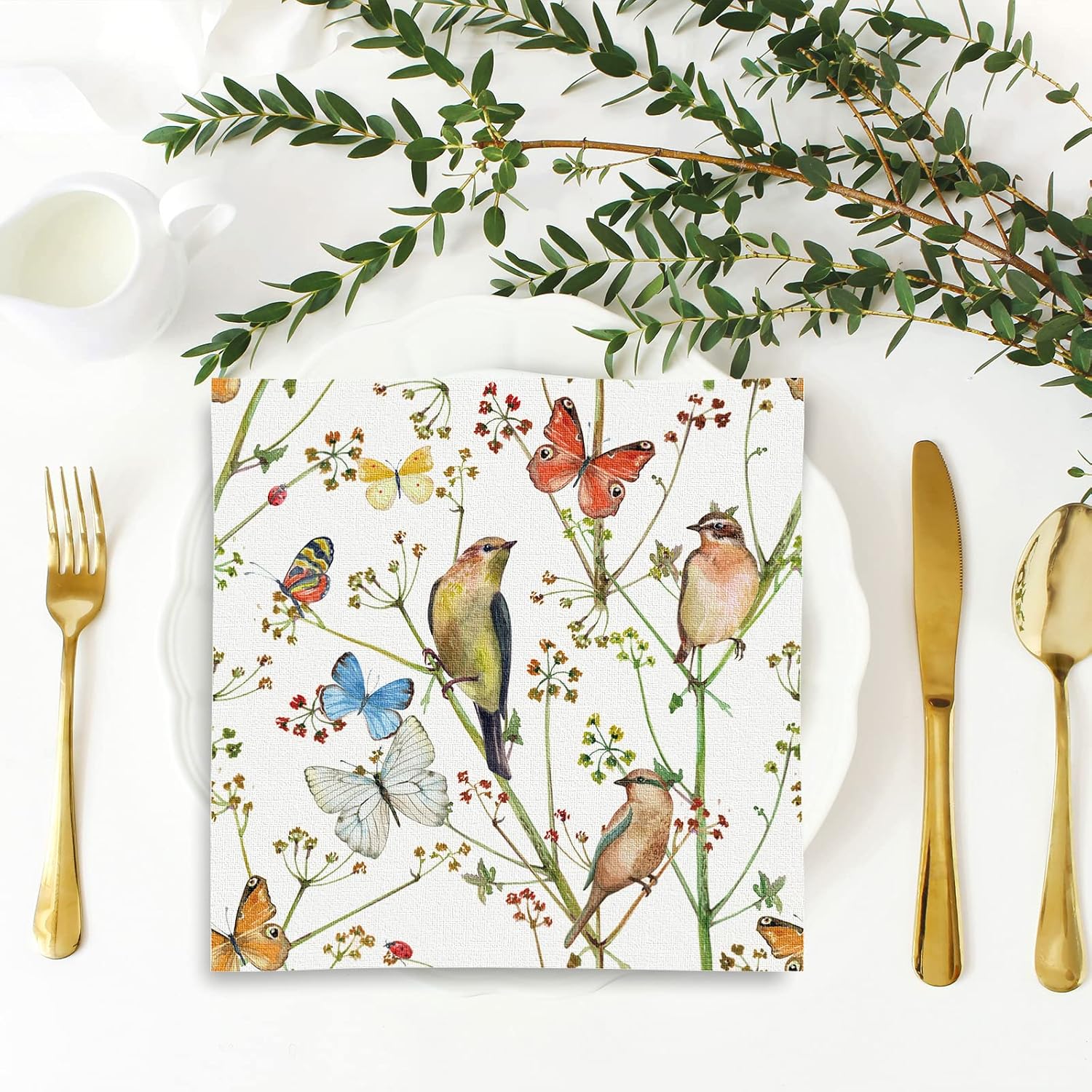 AnyDesign 100 Pack Watercolor Butterfly Napkins