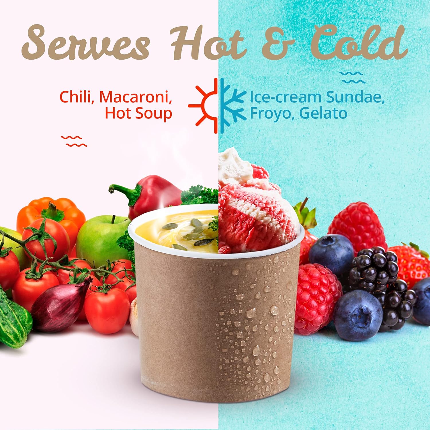 MATICAN 100-Count 11-Oz Paper Ice Cream Cups