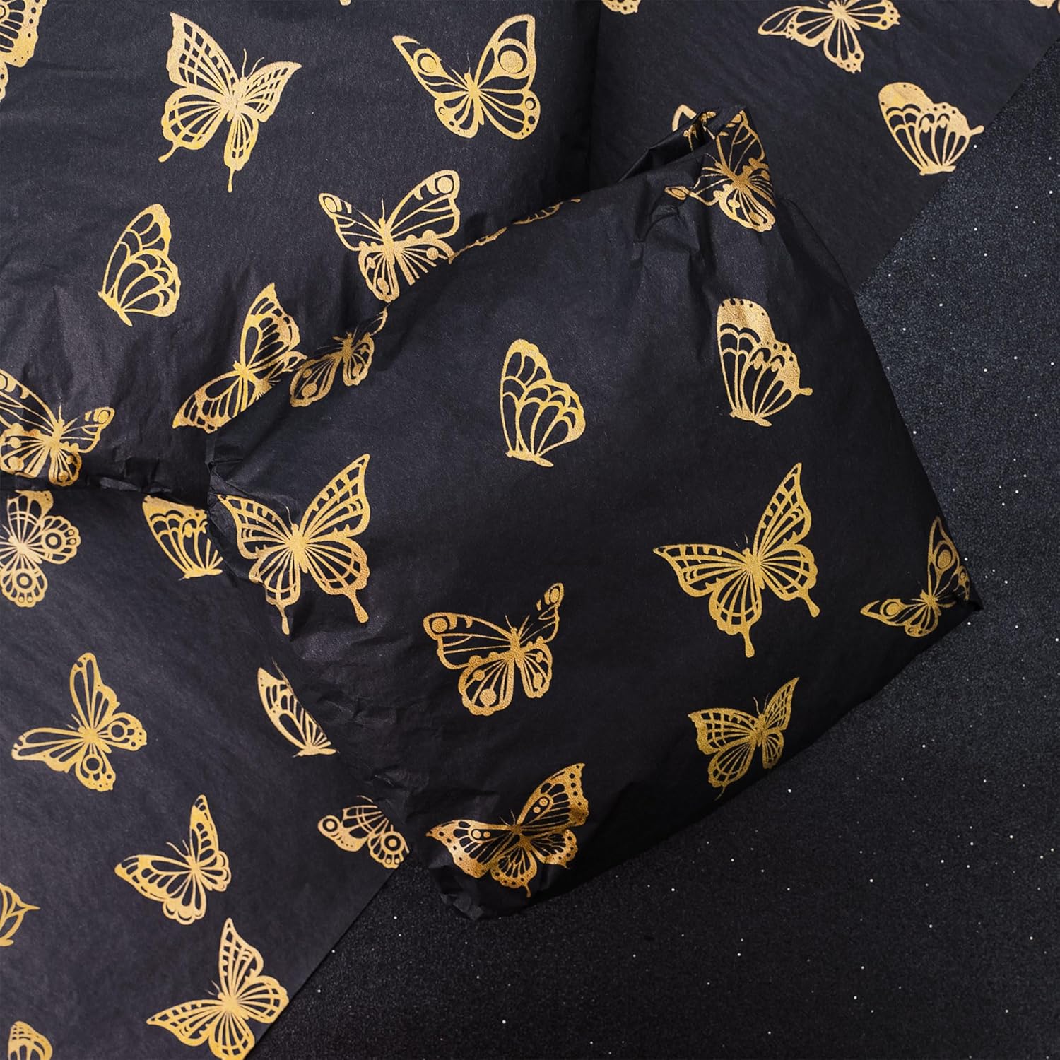 MR FIVE Black Gold Butterfly Tissue Paper Bulk 30 Sheets