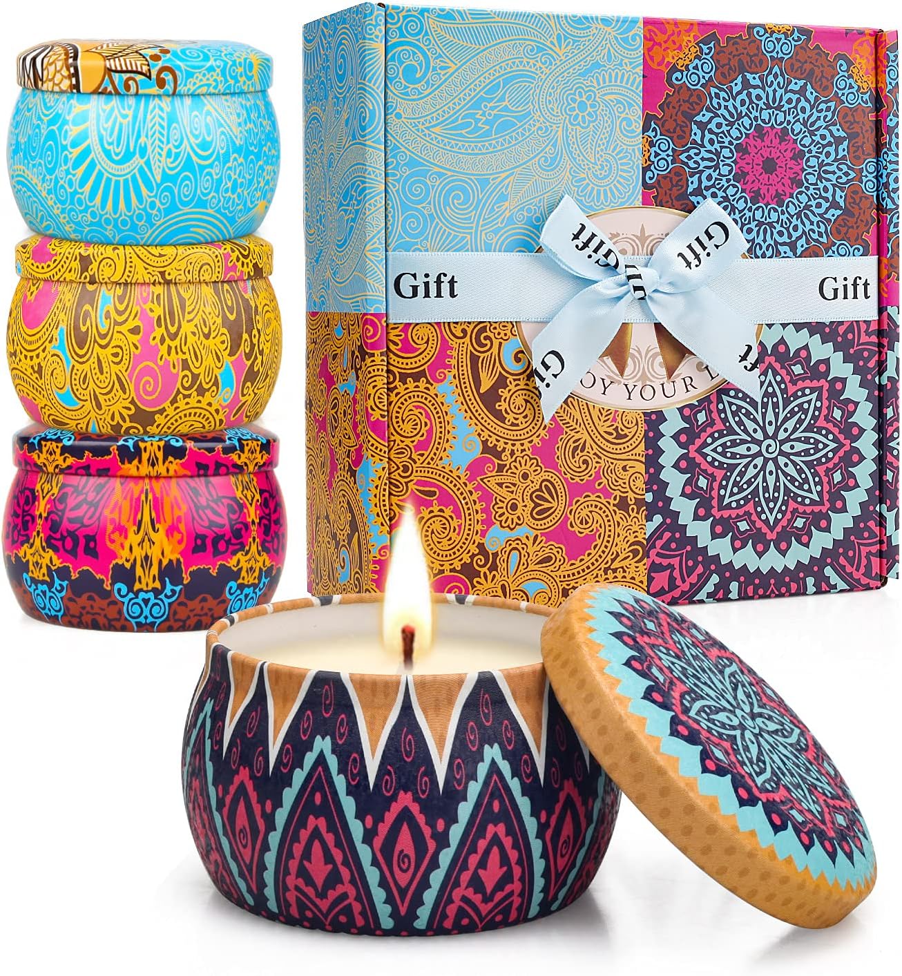 4 Pack Scented Candles Gift Set for Women