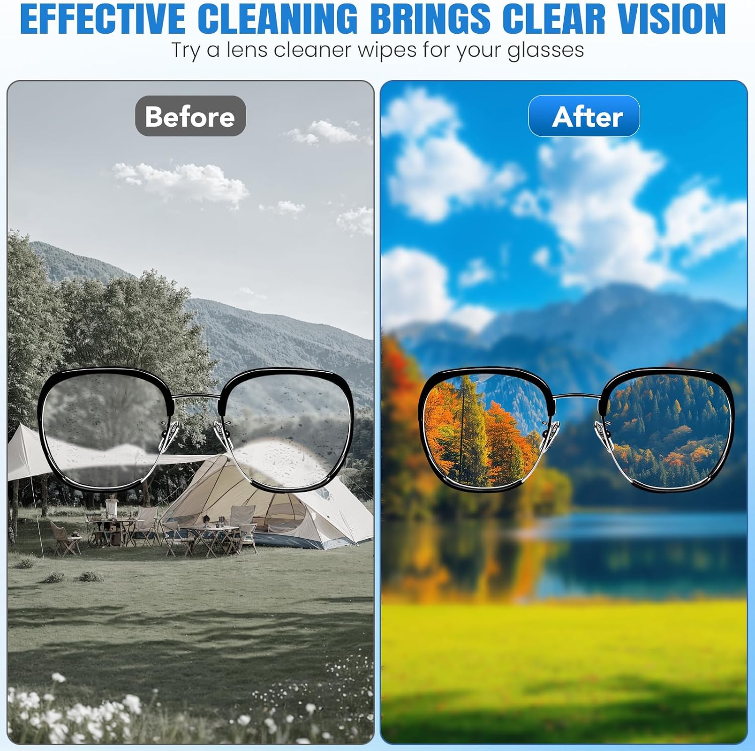 VOISEN Lens Wipes 450 Pack Eye Glasses Cleaner