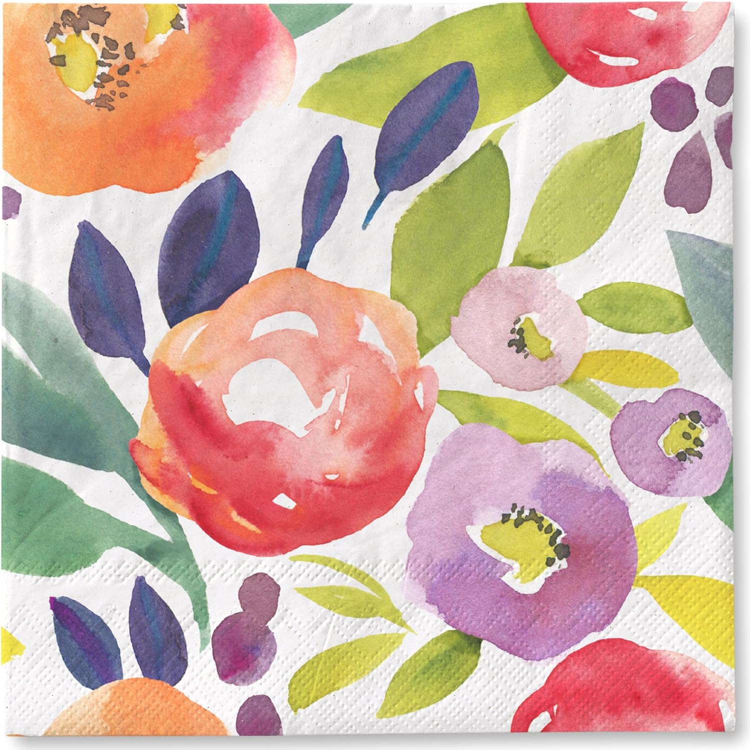 80Pcs Floral Watercolor Dinner Napkins