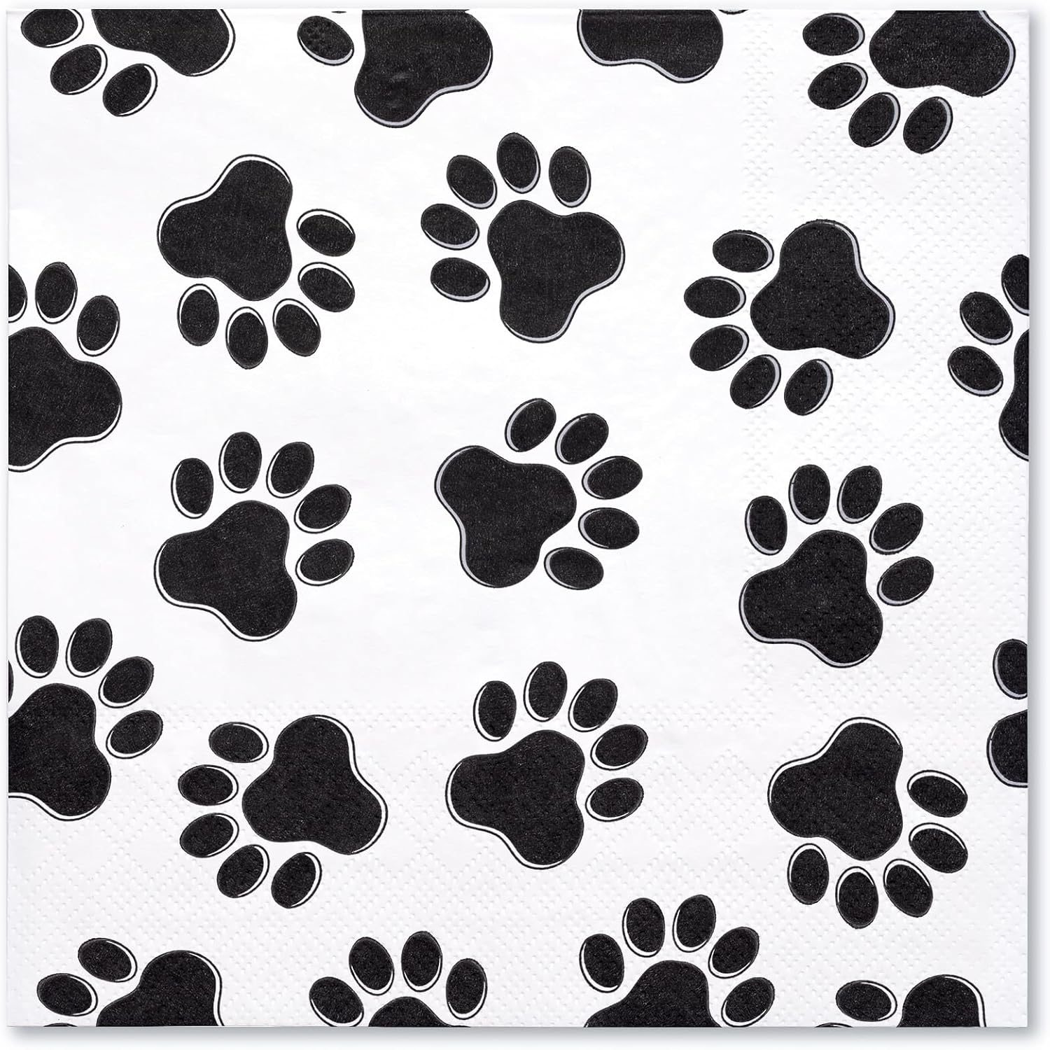 WRAPAHOLIC 50Pcs Paw Print Napkins 3 Ply
