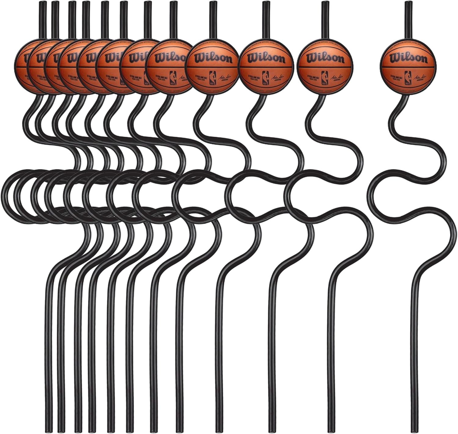 Amscan Unique Black NBA Wilson Silly Straw - 105 Pack of 12
