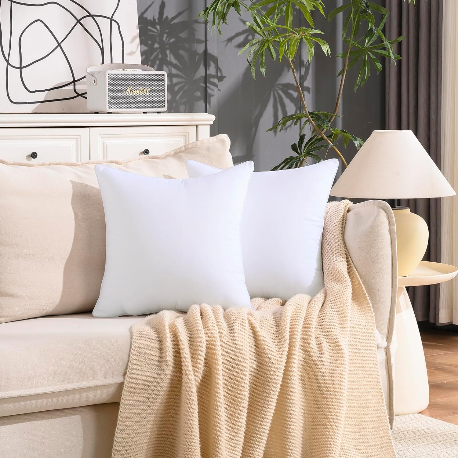 18x18 Waterproof Pillow Inserts Set of 4