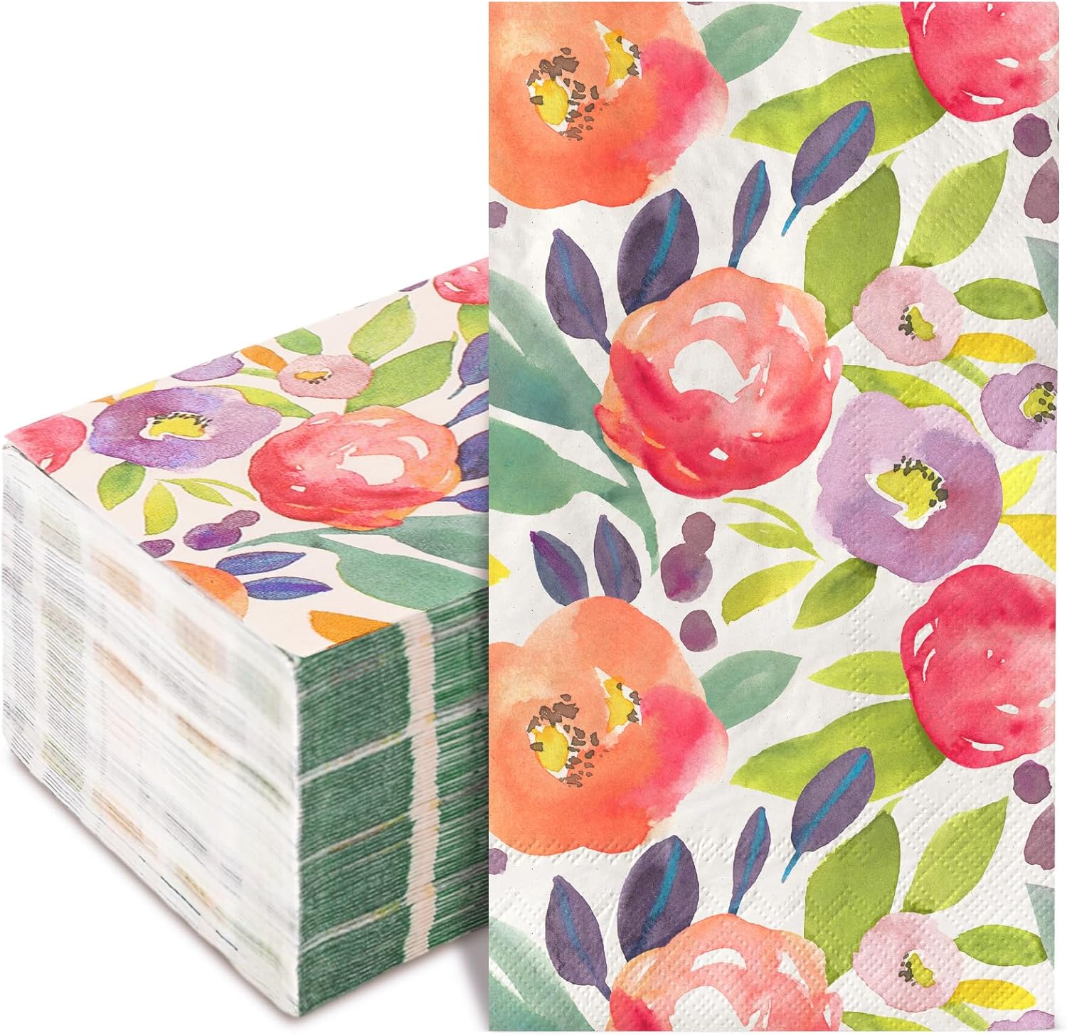 80 Pack Floral Watercolor Dinner Napkins