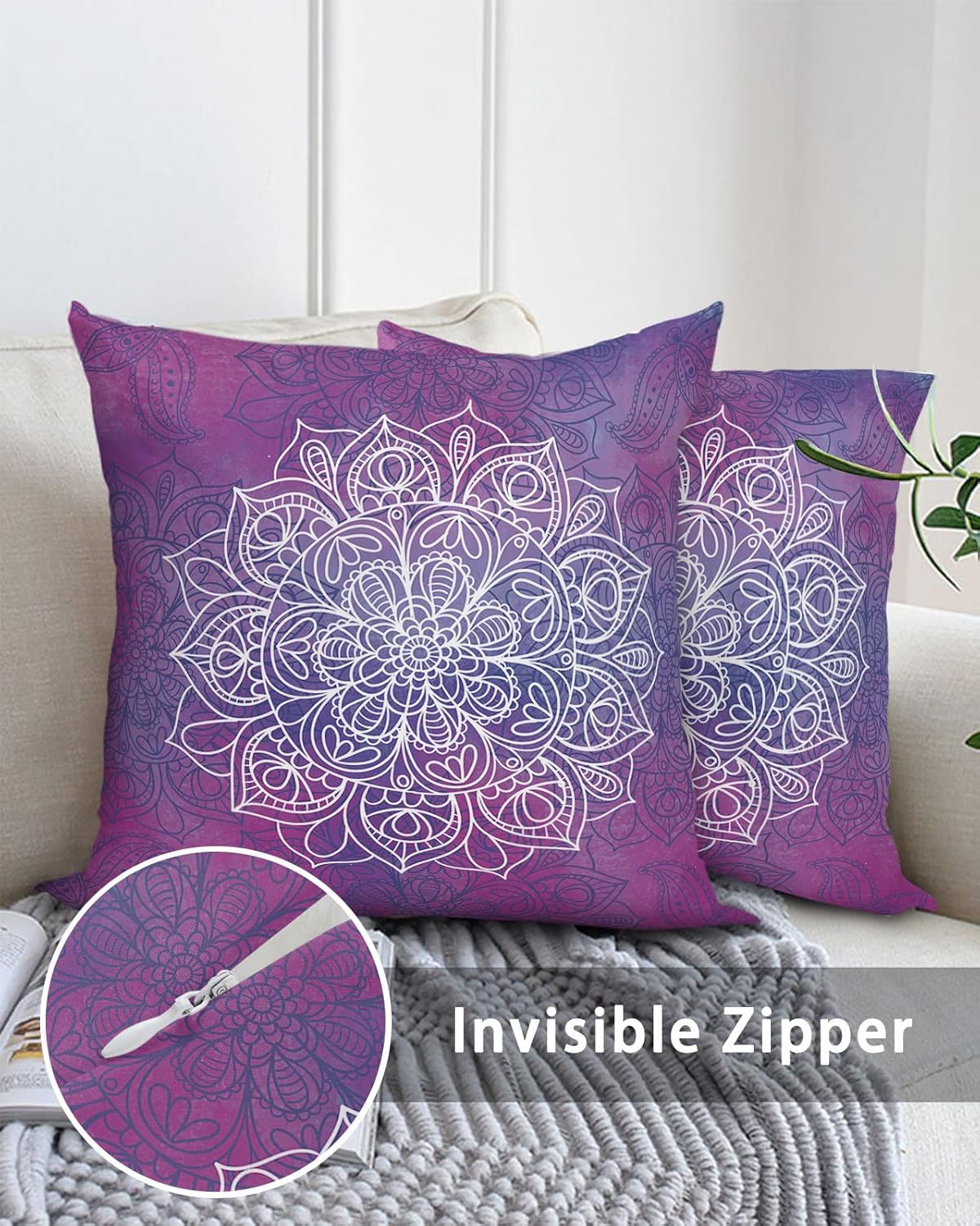 Chees D Zone Waterproof Throw Pillow Pack of 1 with Mandala Design