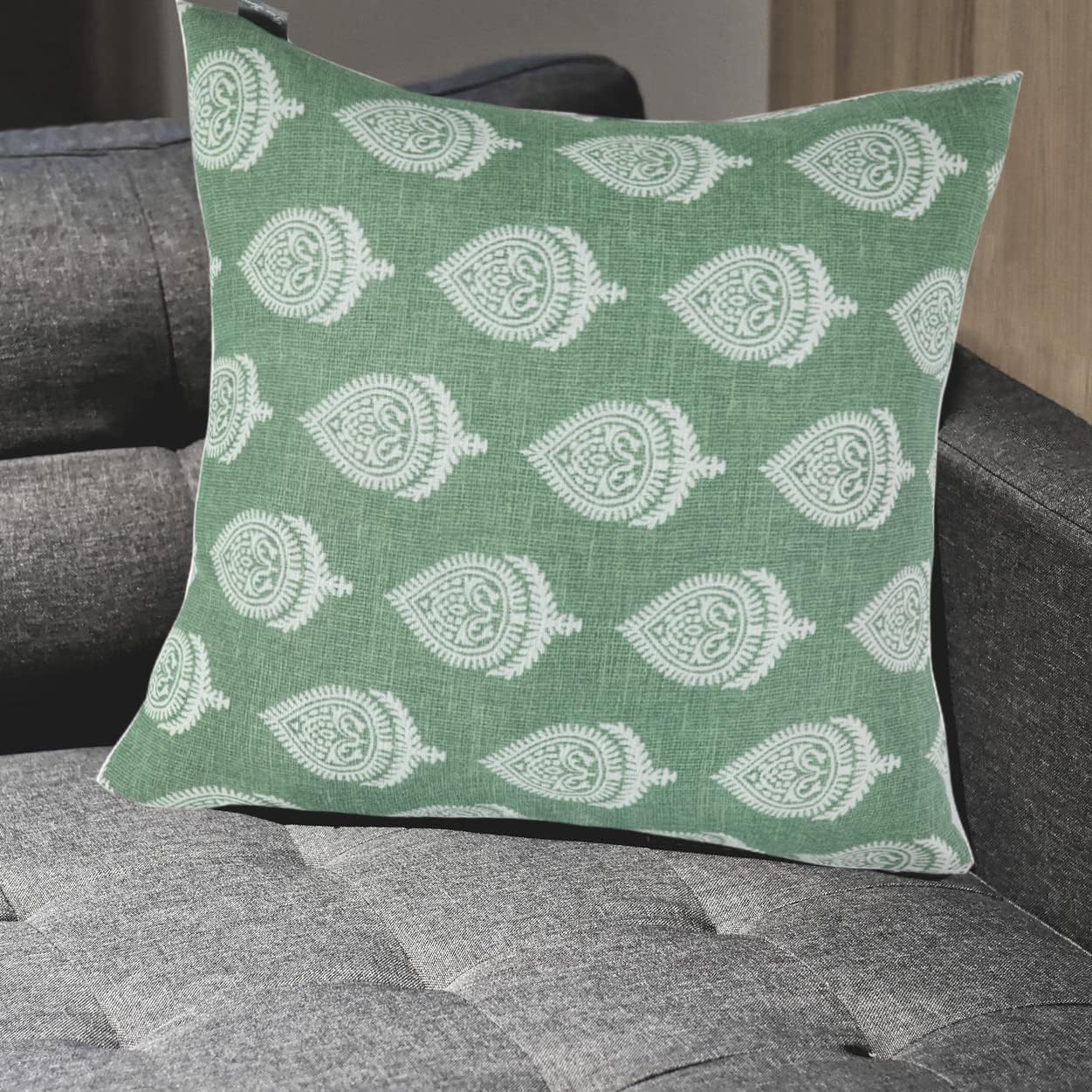 FUNHOME Outdoor Pillow Covers Pack of 2 18x18 Inch Fair Green