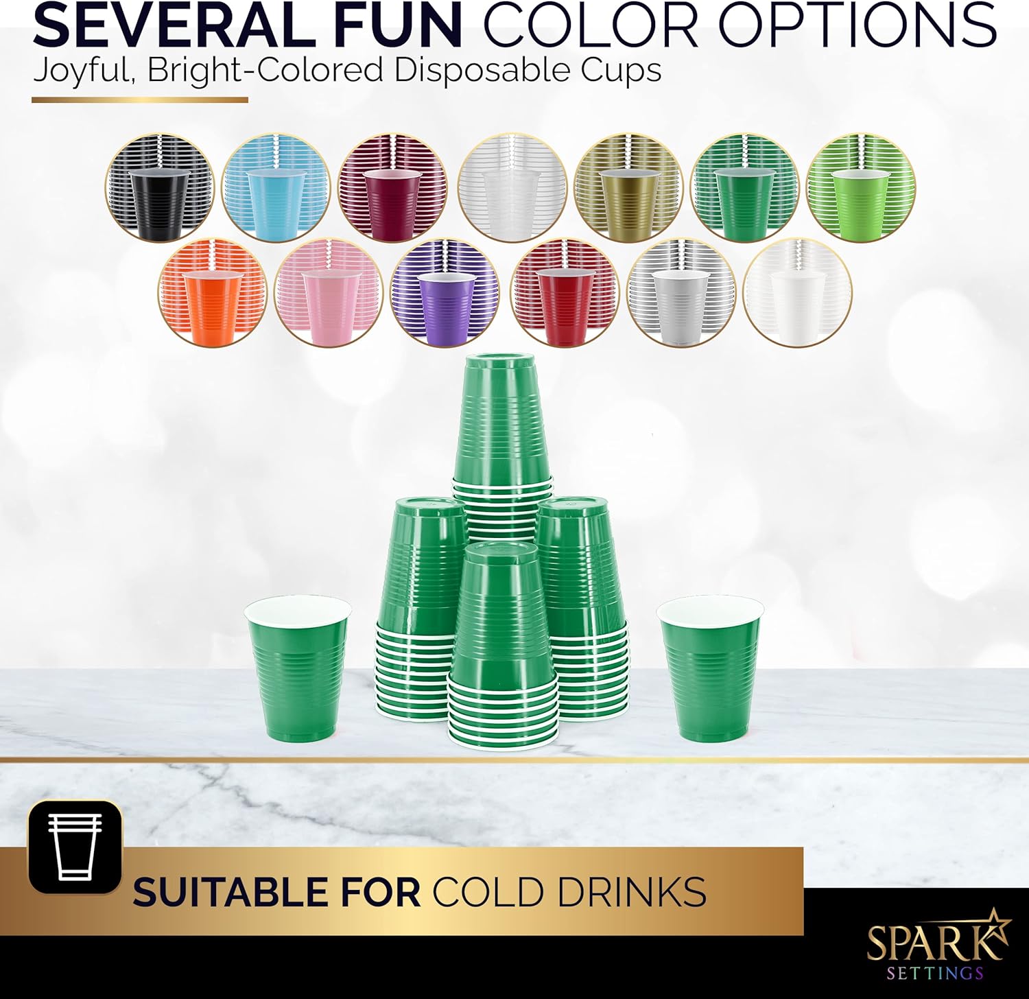 Disposable Cups 18-Ounce Red Party Cups 50 Pack