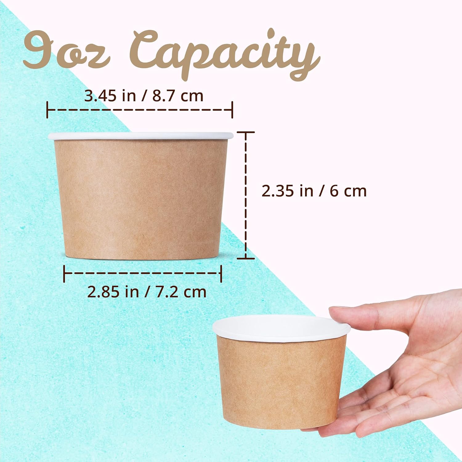 MATICAN 100-Count 9-Ounce Disposable Ice Cream Cups