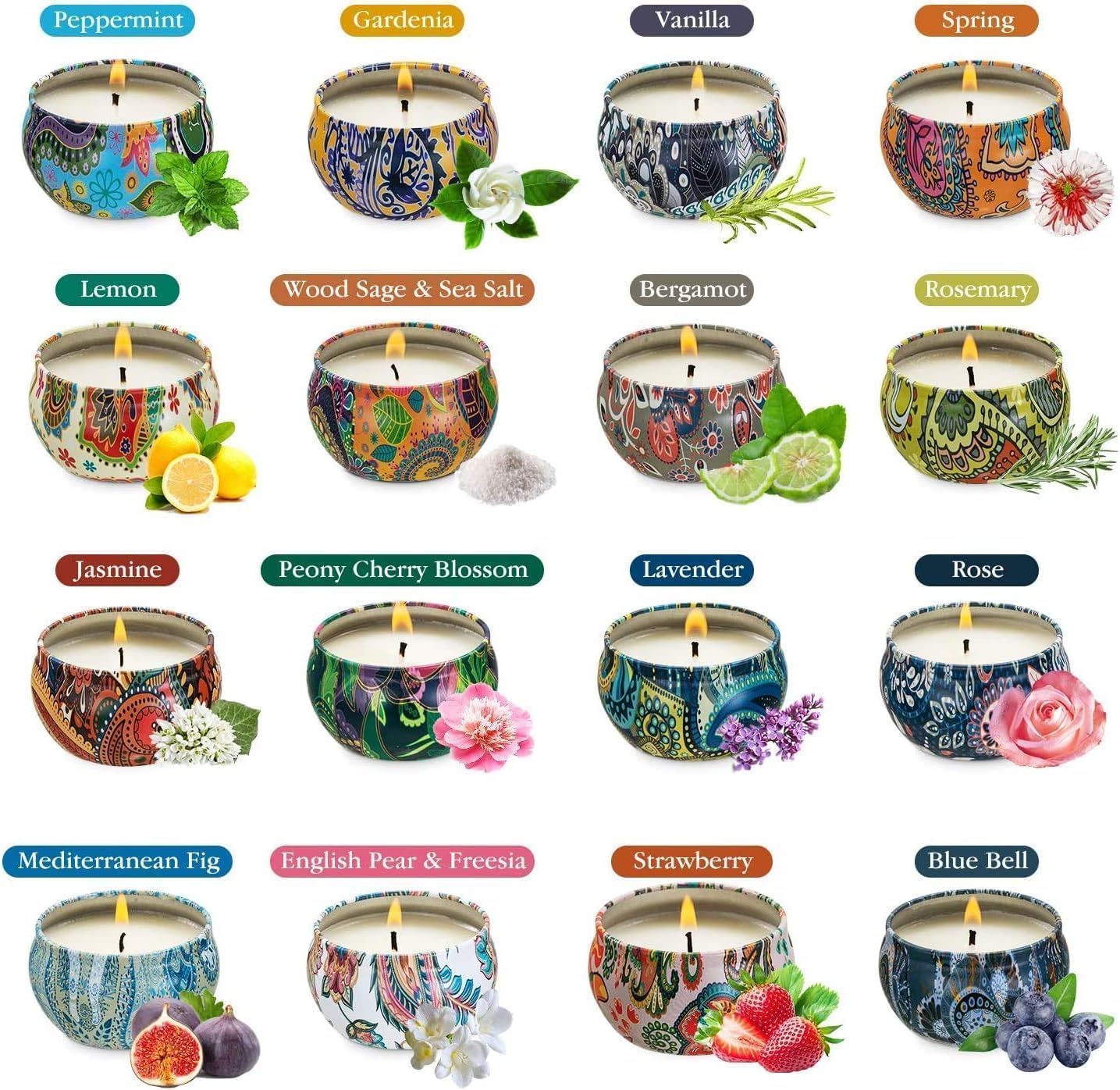 Howemon Scented Candles Gift Set - 16 Pack