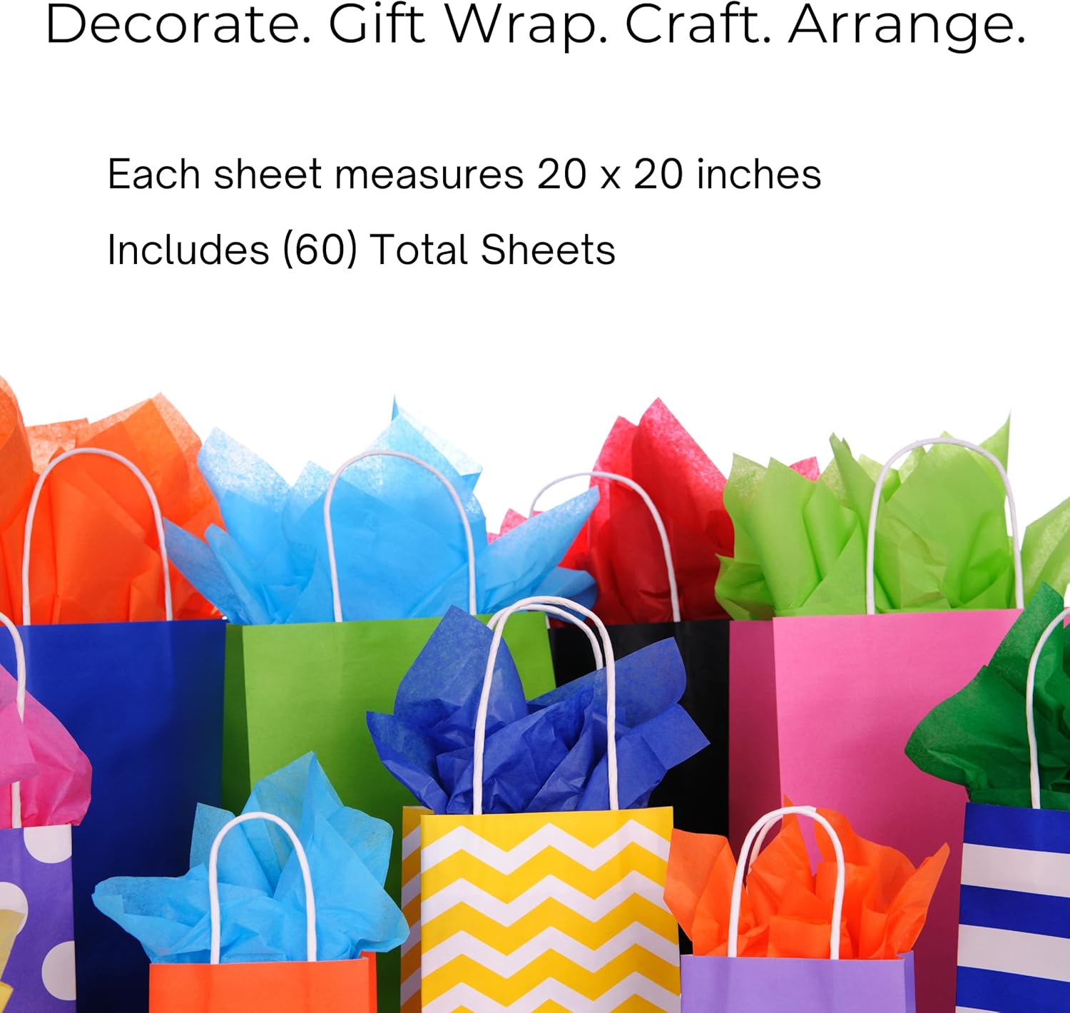 Iconikal 60-Sheet Gift Wrap Tissue Paper 20x20 Inch Baby Pink Premium Crafts