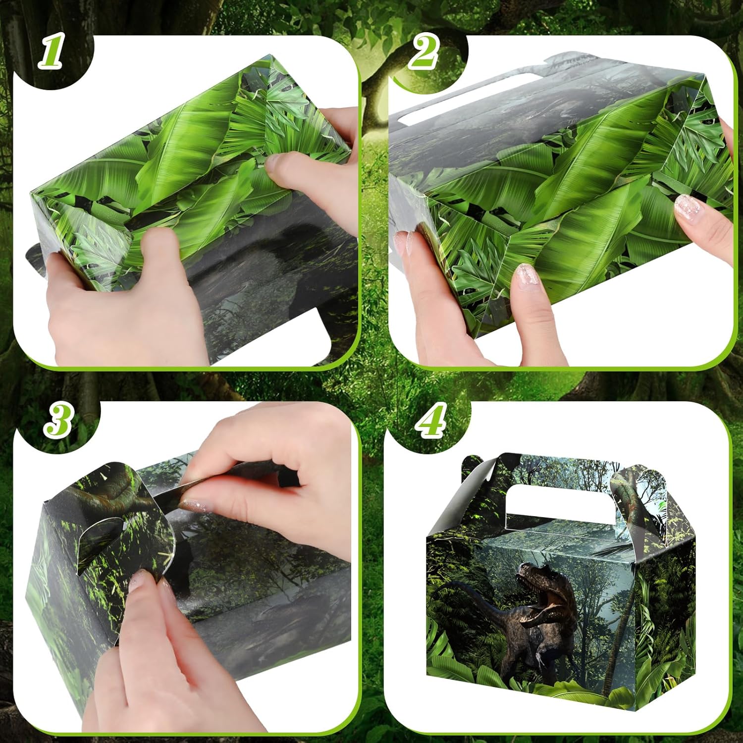Sinmoe Dinosaur Party Favor Boxes - 12 Pack Medium Size
