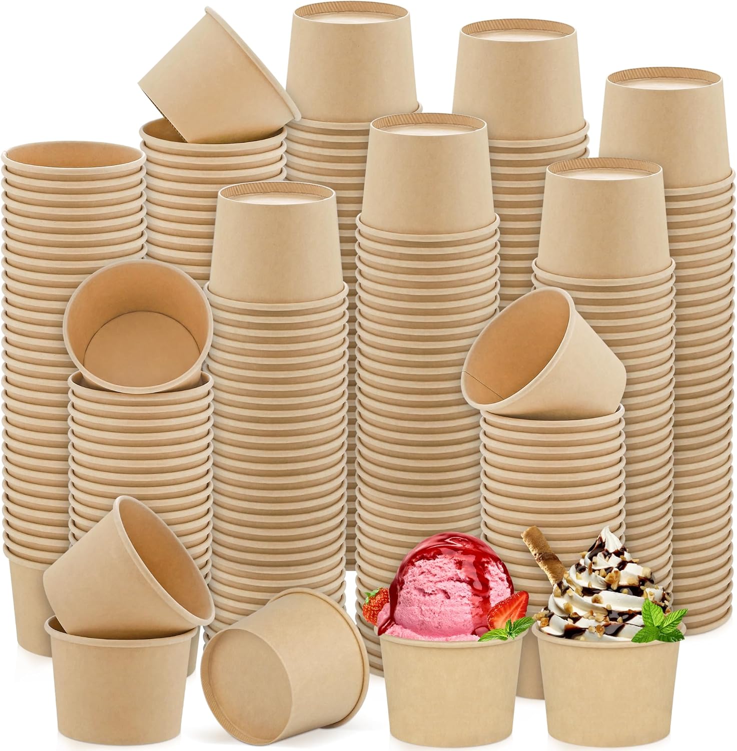 Ruisita 300 Pack 5 Ounce Paper Ice Cream Cups