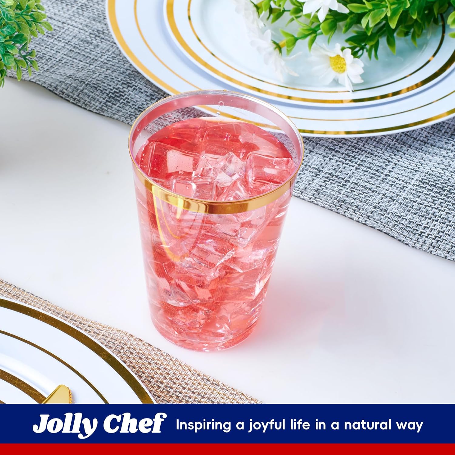 JOLLY CHEF 100 Pack 12 oz Clear Plastic Cups