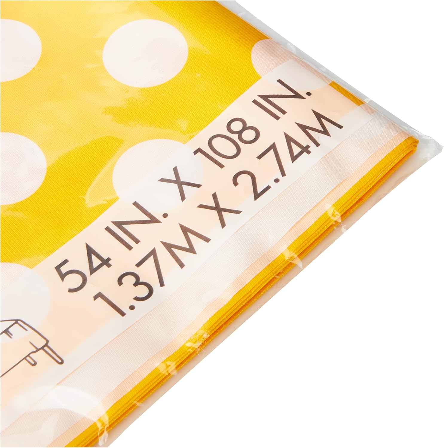 Yellow Polka Dot Plastic Tablecloth 108x54