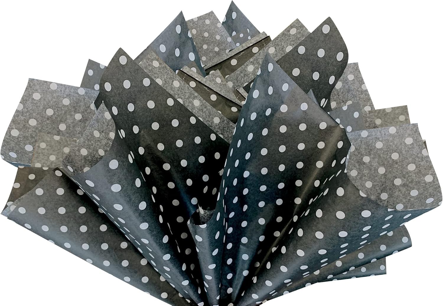 15x20 Inch Black Polka Dot Tissue Paper 10 Sheets