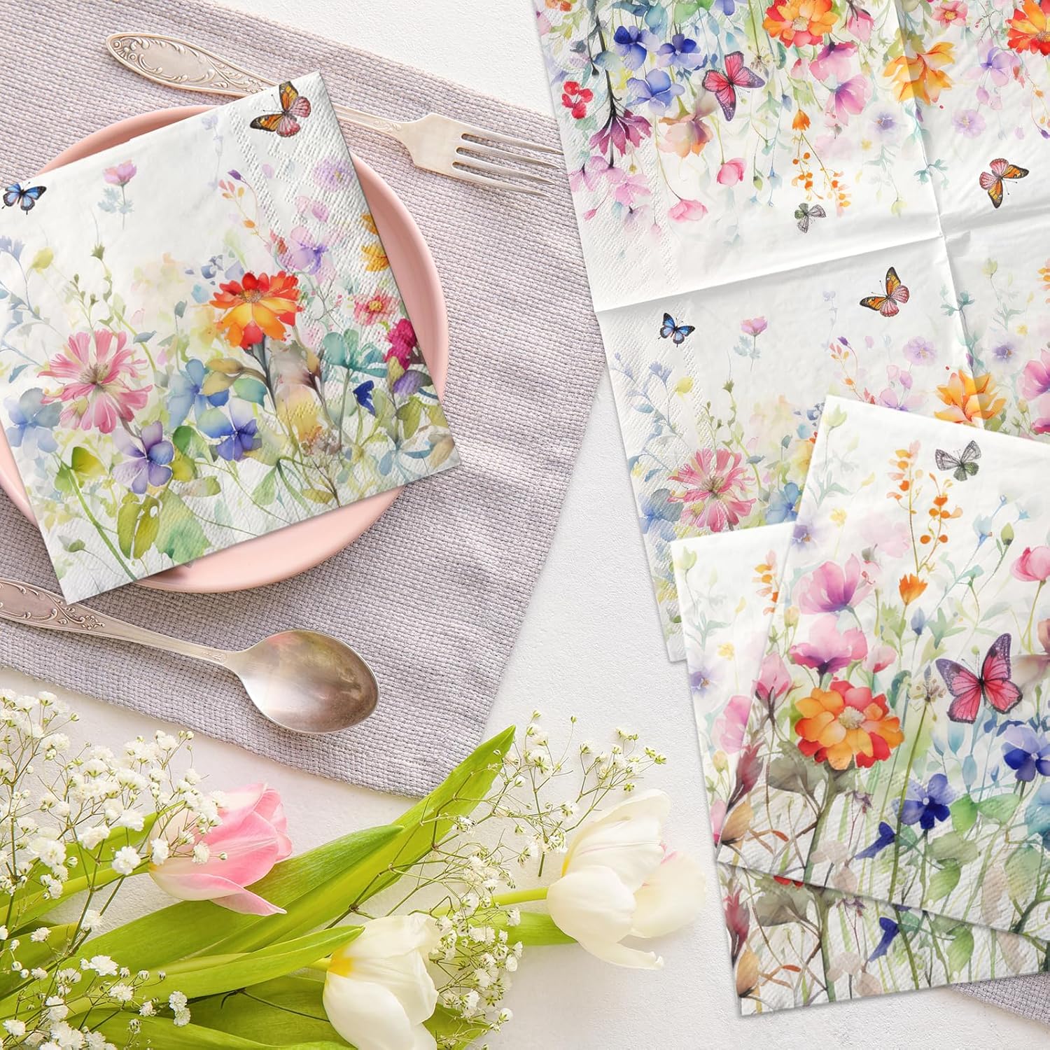 Wildflower Themed Party Napkins 40PCS