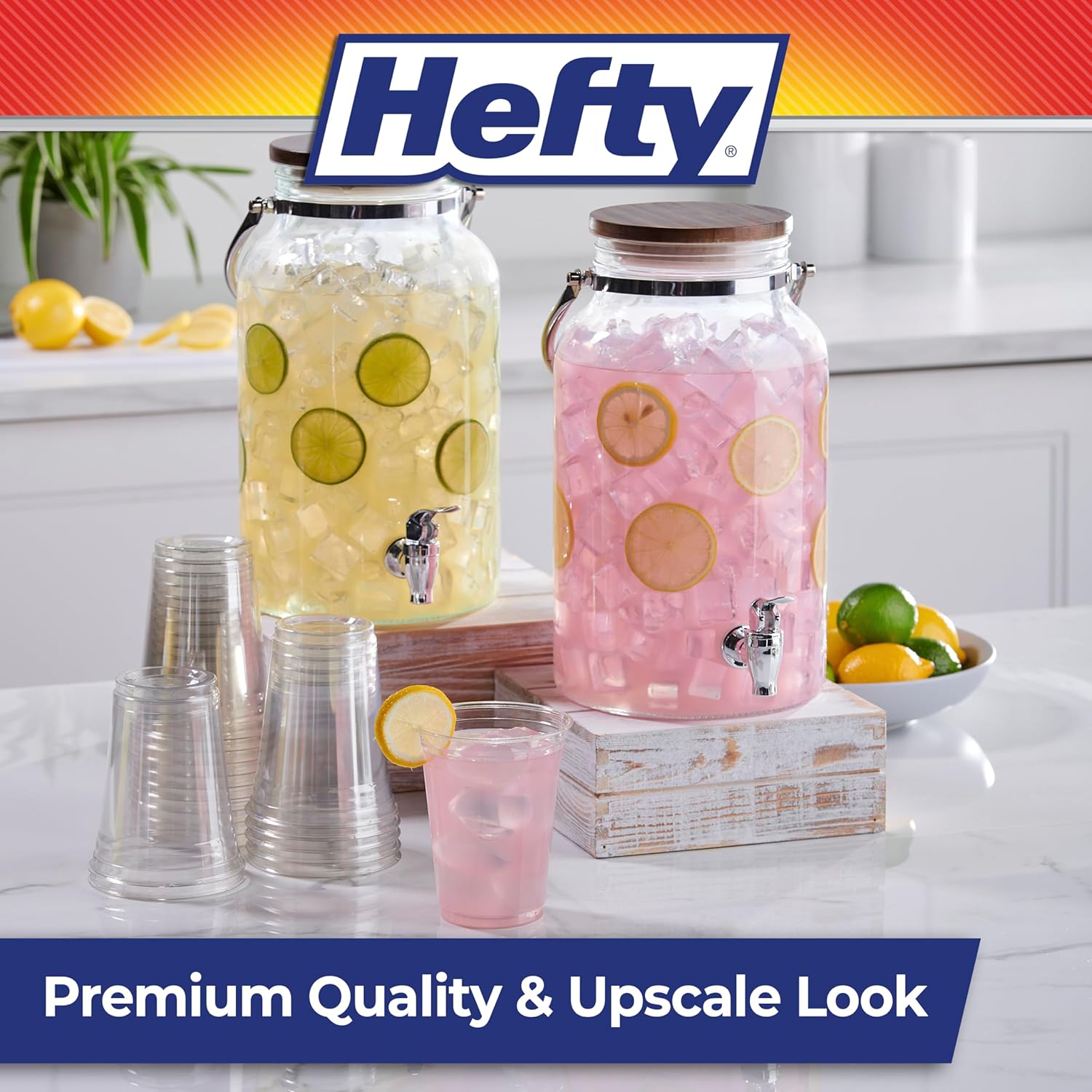Hefty Party Perfect Clear Plastic Cups 28 Count 18 Ounce